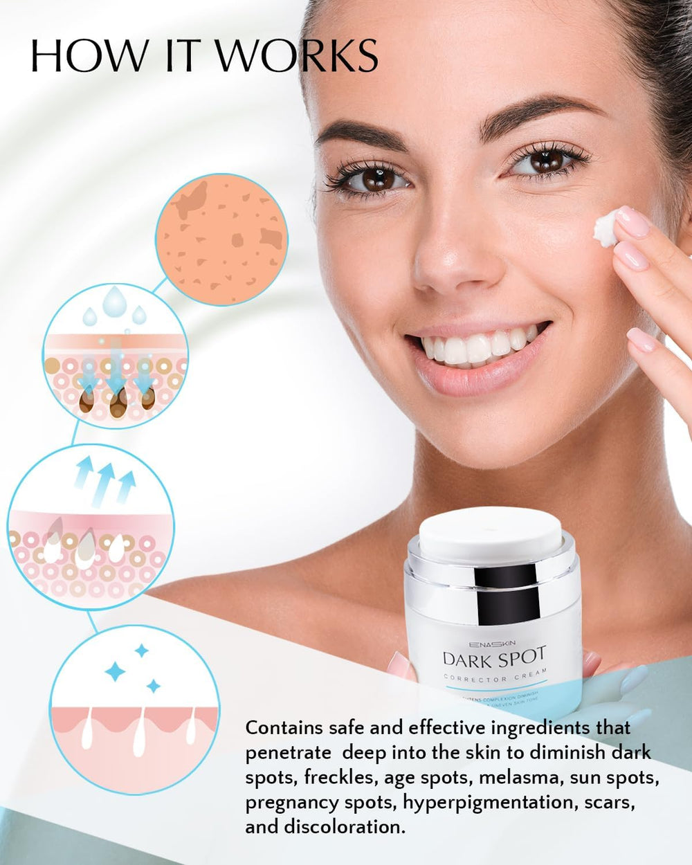EnaSkin serum texture close-up shows a silky, lightweight formula.