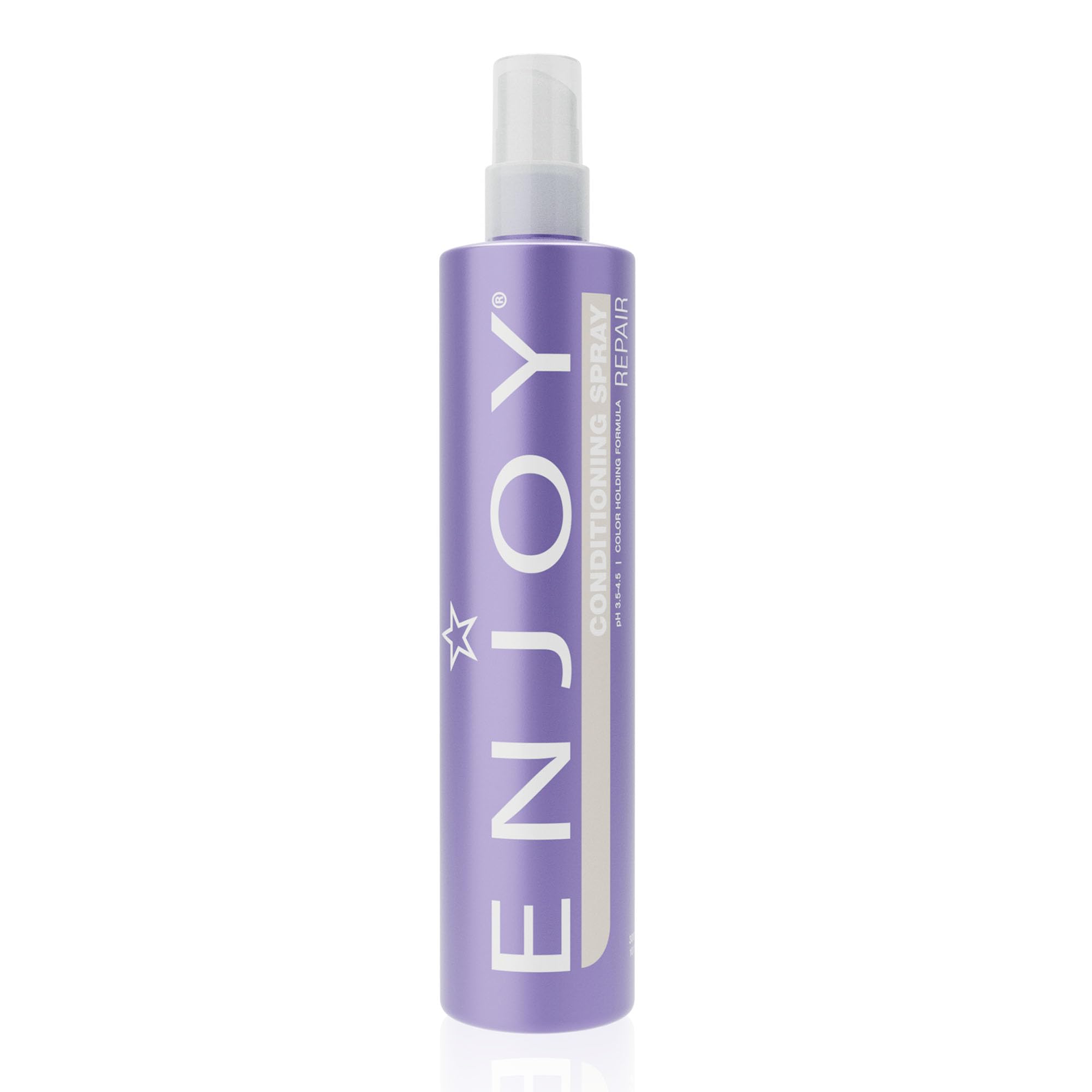Enjoy Conditioning Spray bottle pour showing easy application and moisture delivery