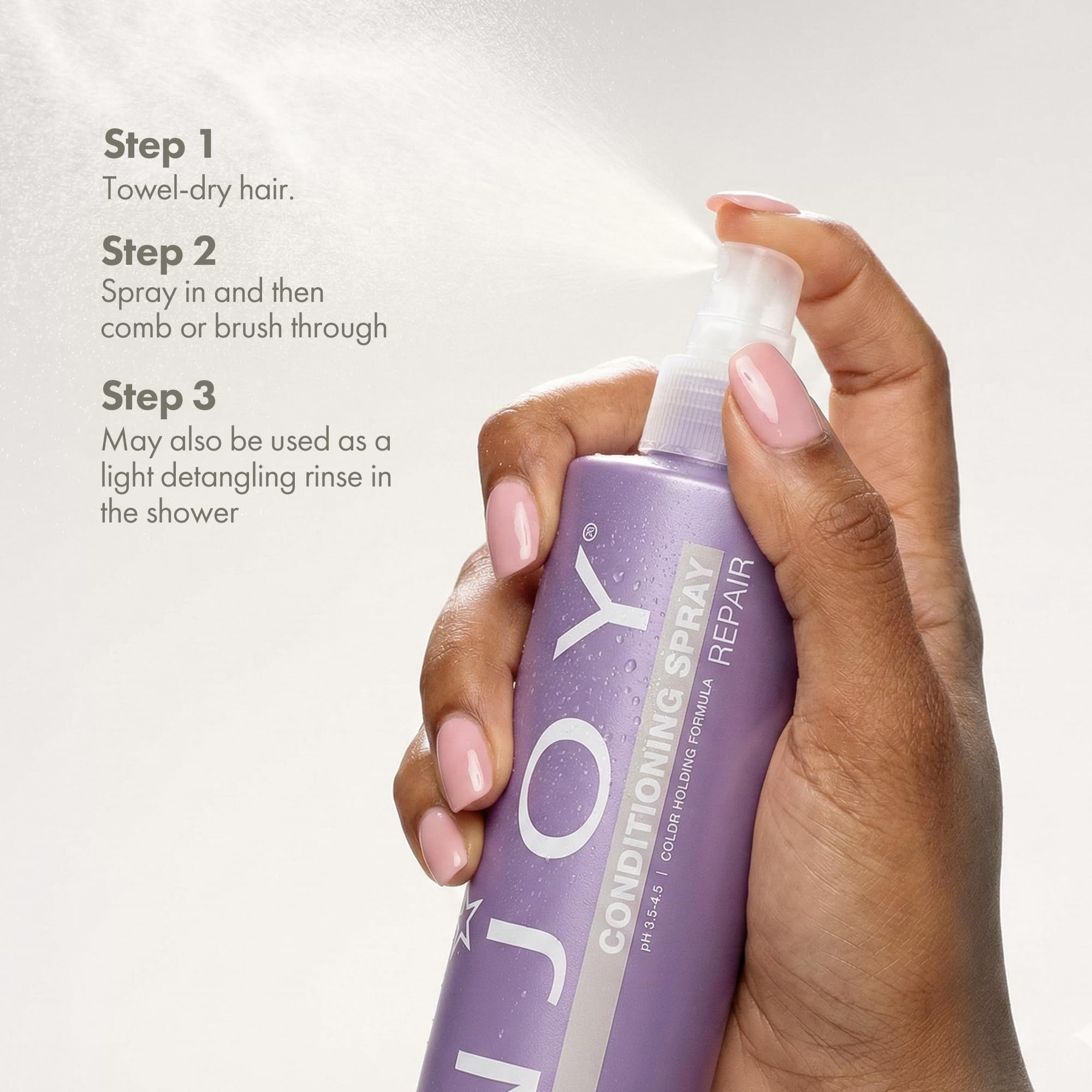 Enjoy Conditioning Spray sulfate free ingredients for soft shine
