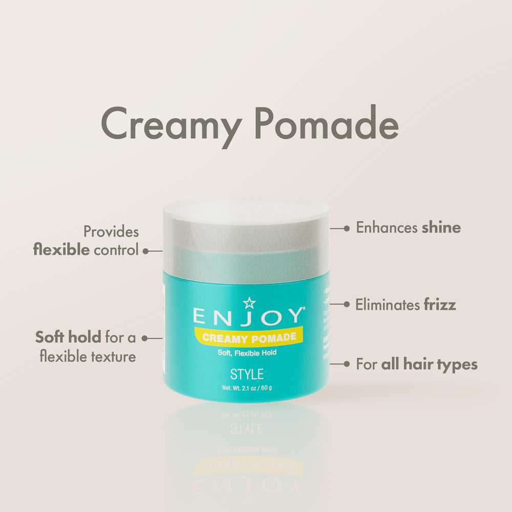 Pomada Cremosa Enjoy, textura versátil para modelar peinado.
