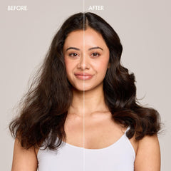 Enjoy Hair Finishing Spray on styled hair illustrates added volume and sheen.
