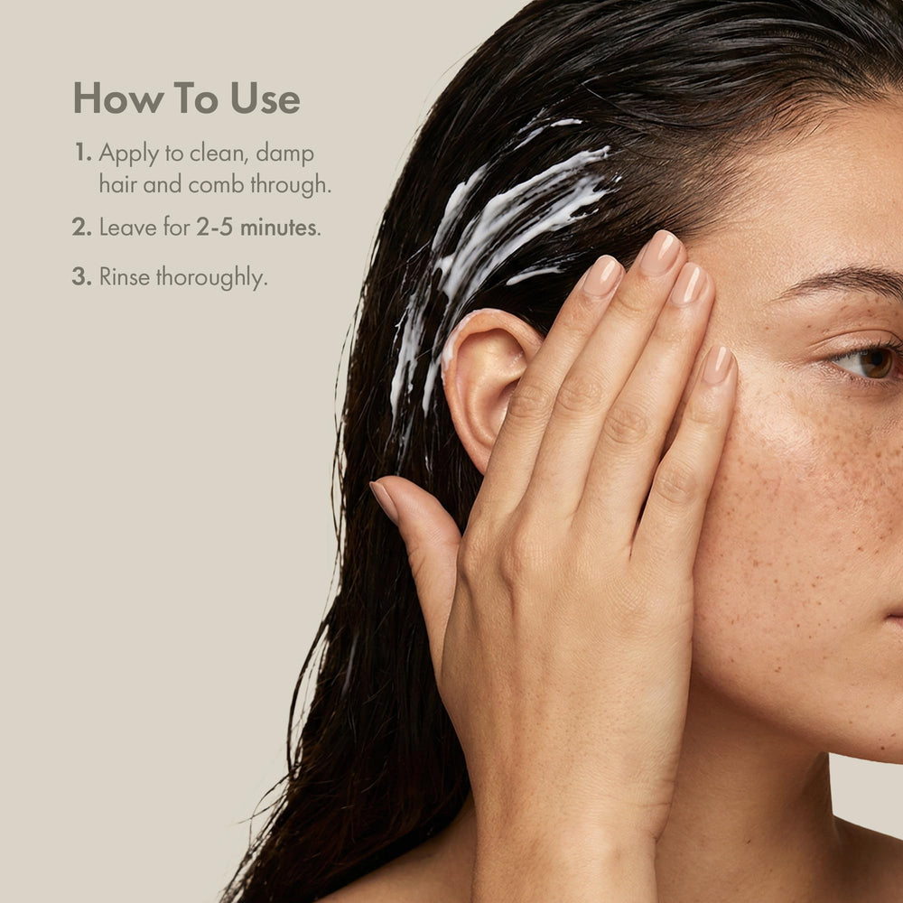 Keratin and pea protein ingredients highlighted in Enjoy Hair Mask