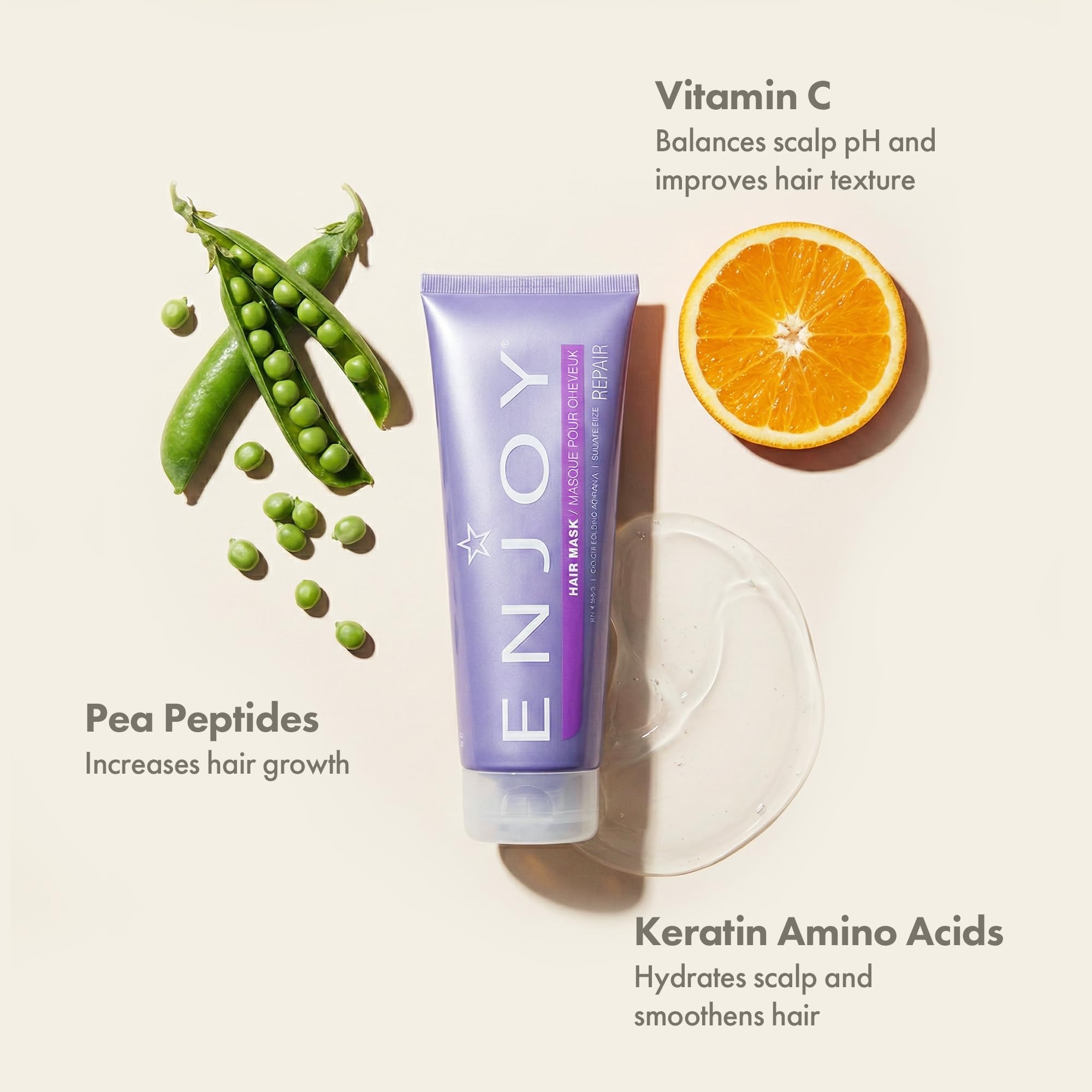 Texture of Enjoy Hair Mask providing lightweight moisture for silky hair