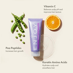 Texture of Enjoy Hair Mask providing lightweight moisture for silky hair