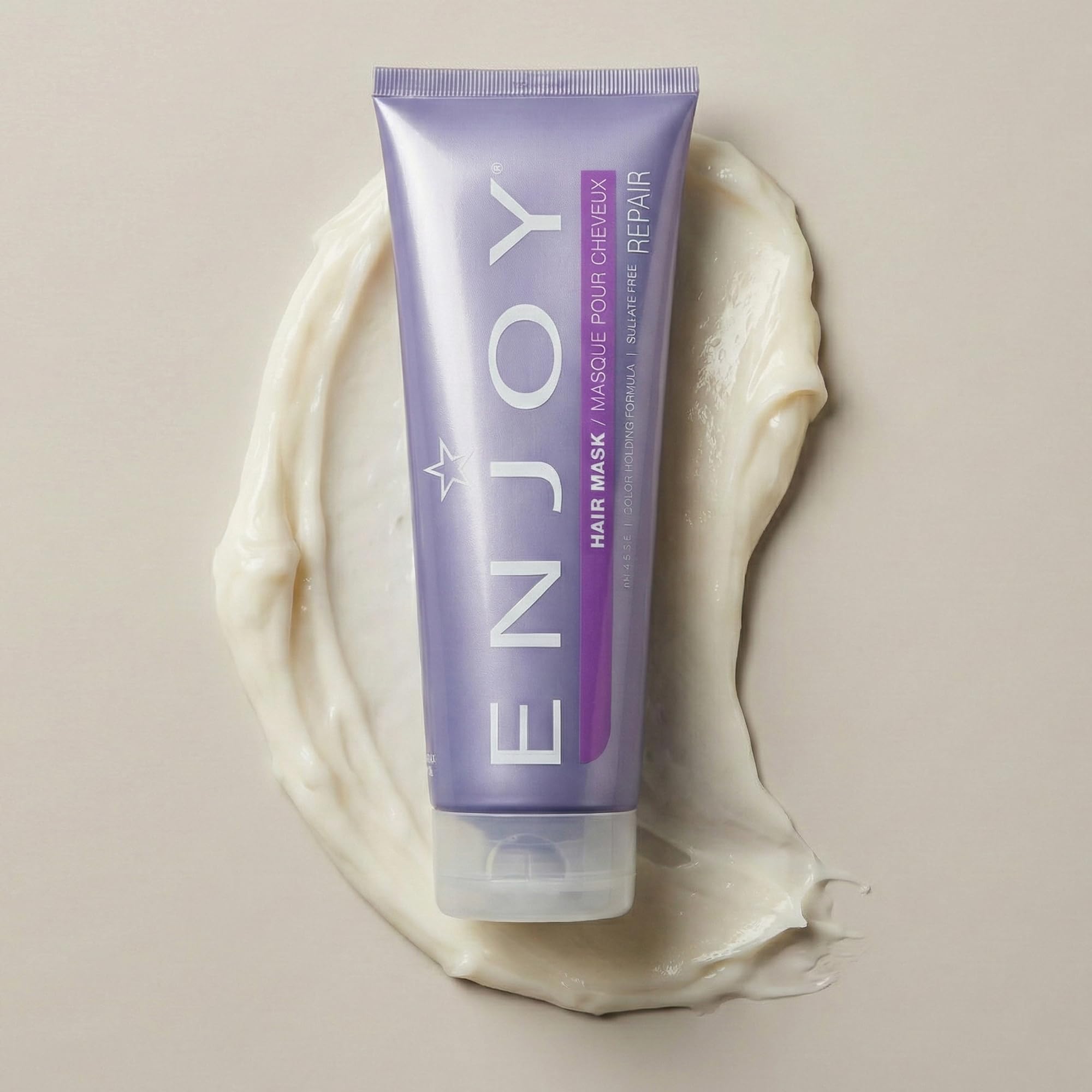 Weightless formula of Enjoy Hair Mask on hair strands