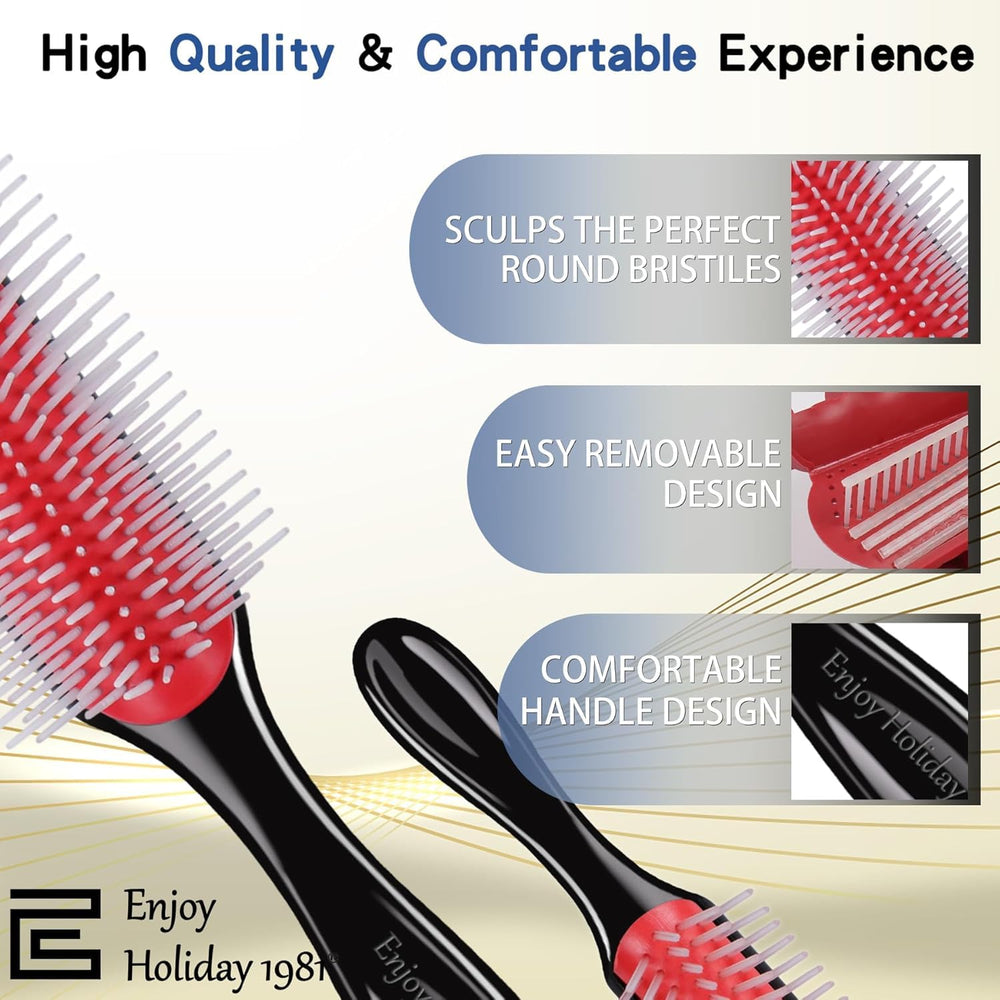 Enjoy Holiday 1981 hair brush removable-pad for easy cleaning and hygiene.