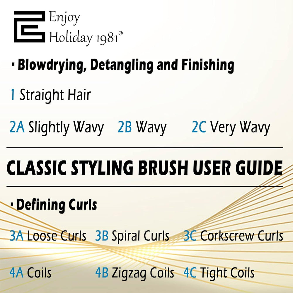 Enjoy Holiday 1981 hair brush travel-friendly compact for on-the-go styling.