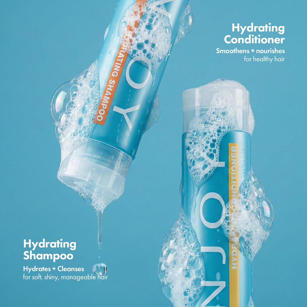 Enjoy Hydrating Conditioner bottle front highlights color-safe smoothing and nourishing care.