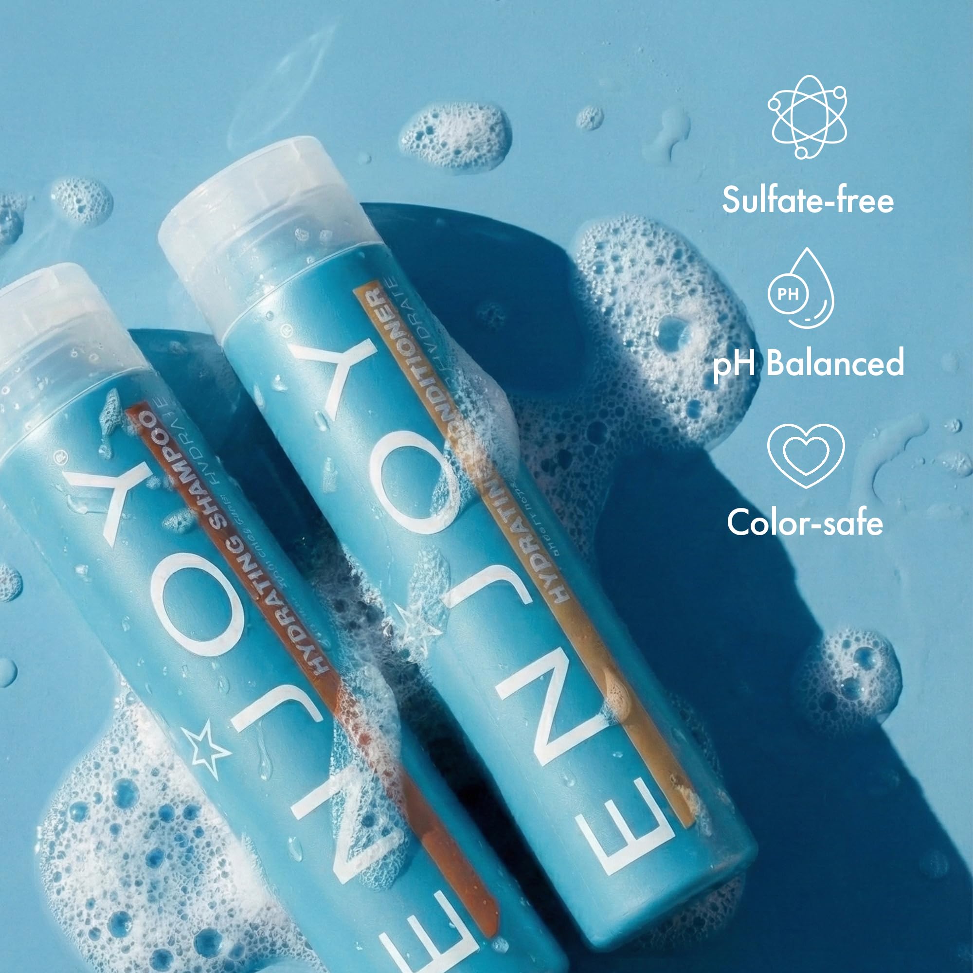 Enjoy Hydrating Conditioner bottle pour reveals lightweight hydration and frizz control.