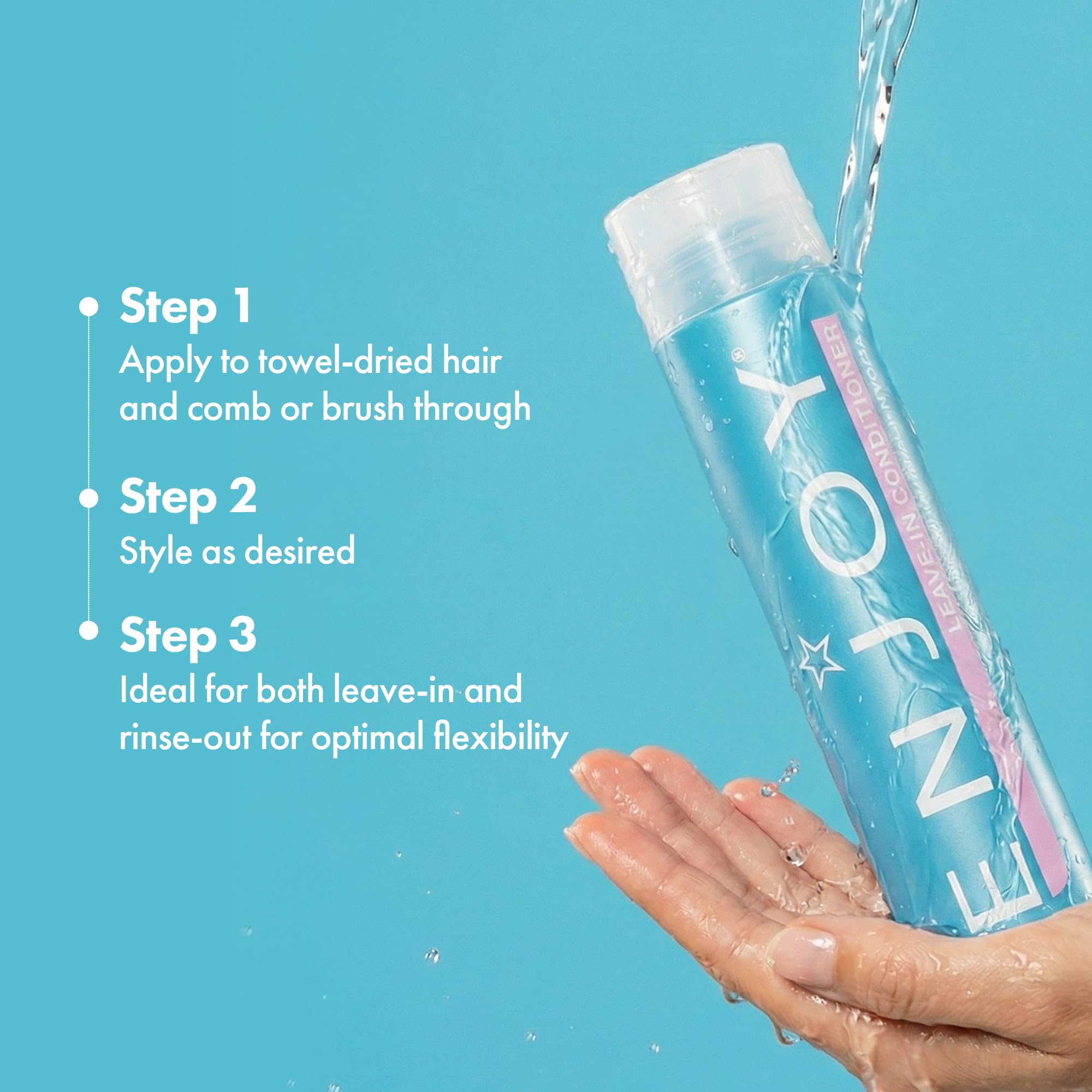 Enjoy Leave-In Versatile Use supports leave-in or rinse-out hydration.