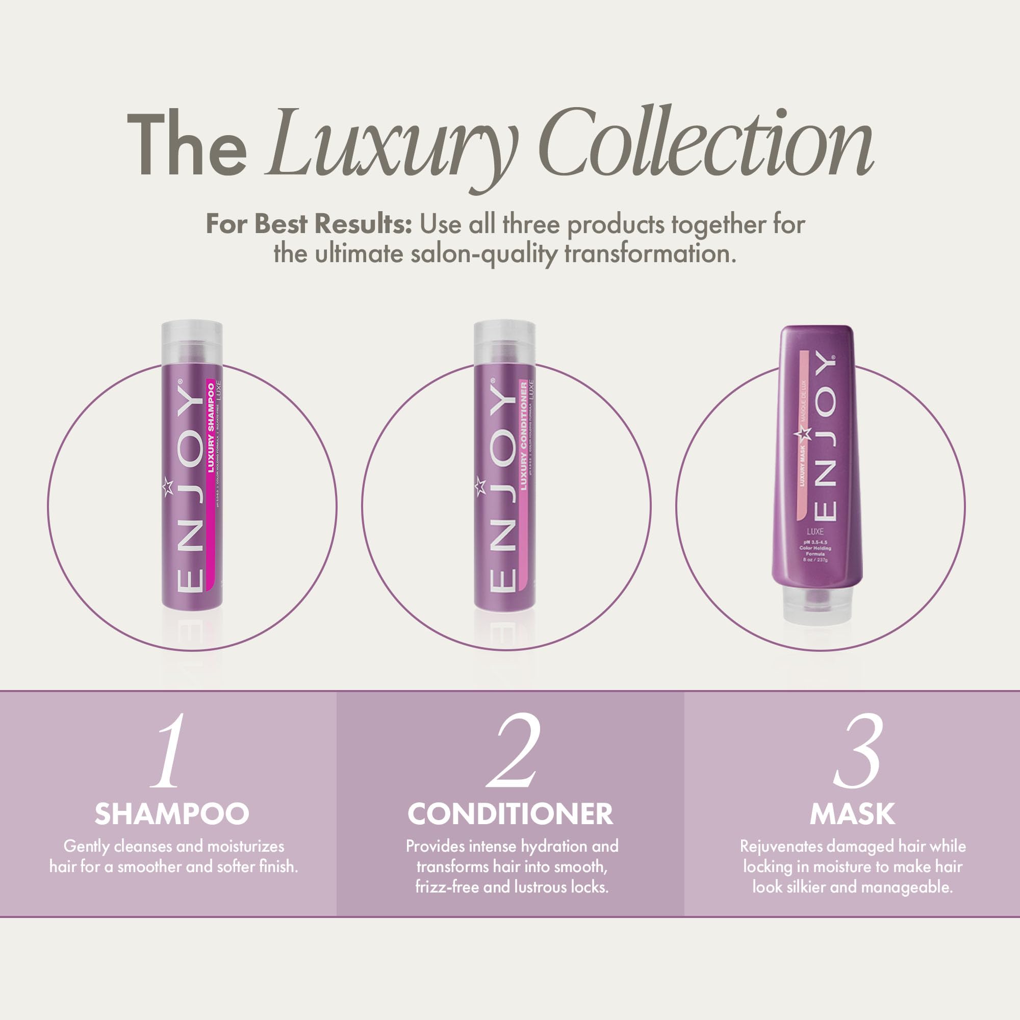 Enjoy Luxury Shampoo 10 oz bottle for everyday cleansing.