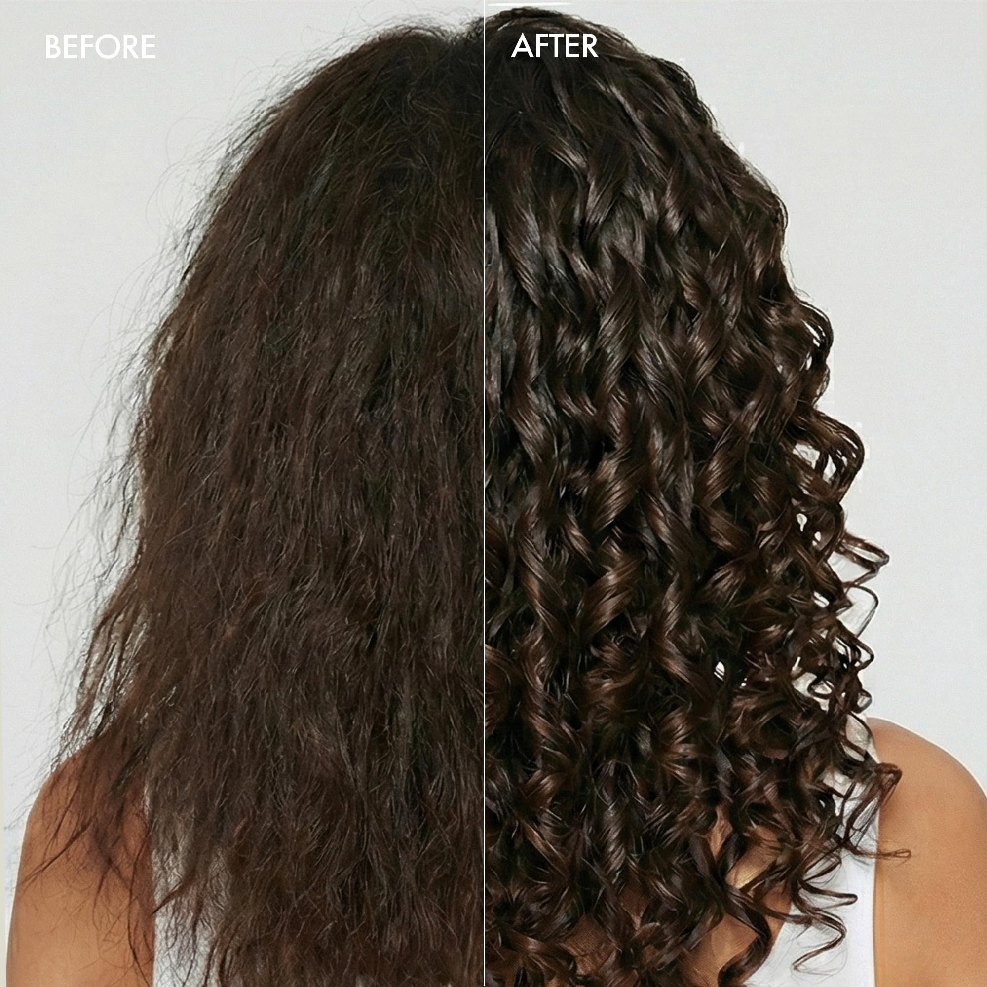 Applying Enjoy Shaping Curly Hair Styling Cream for defined curls and volume.