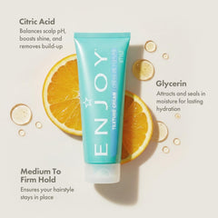 Enjoy Texture Cream, mano-aplicación, facilita peinado flexible y control.