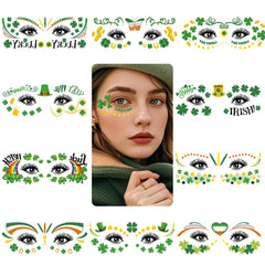 Enjoyard tatuajes San Patricio, trébol en la cara, ideal para fiestas y celebraciones.