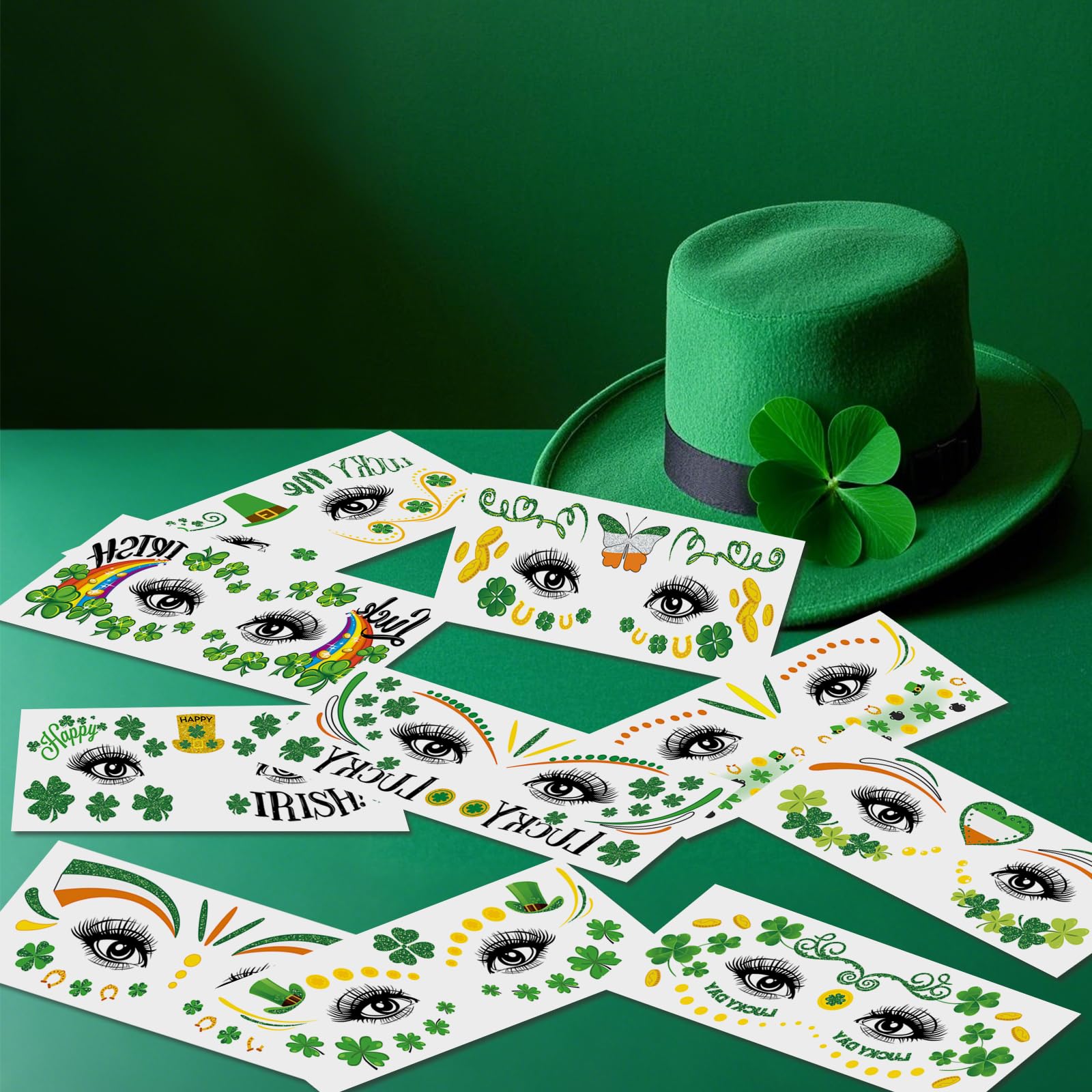 Enjoyard tatuajes San Patricio, trébol para looks diarios y fiestas temáticas.