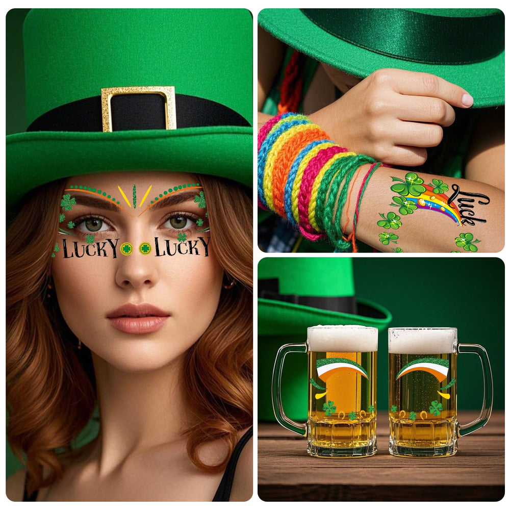 Enjoyard tatuajes San Patricio, trébol resistente al sudor, perfecto para actividades.