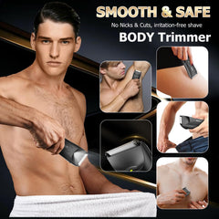 ENSSU Manscape Trimmer with LED light enables accurate grooming in dim spaces.