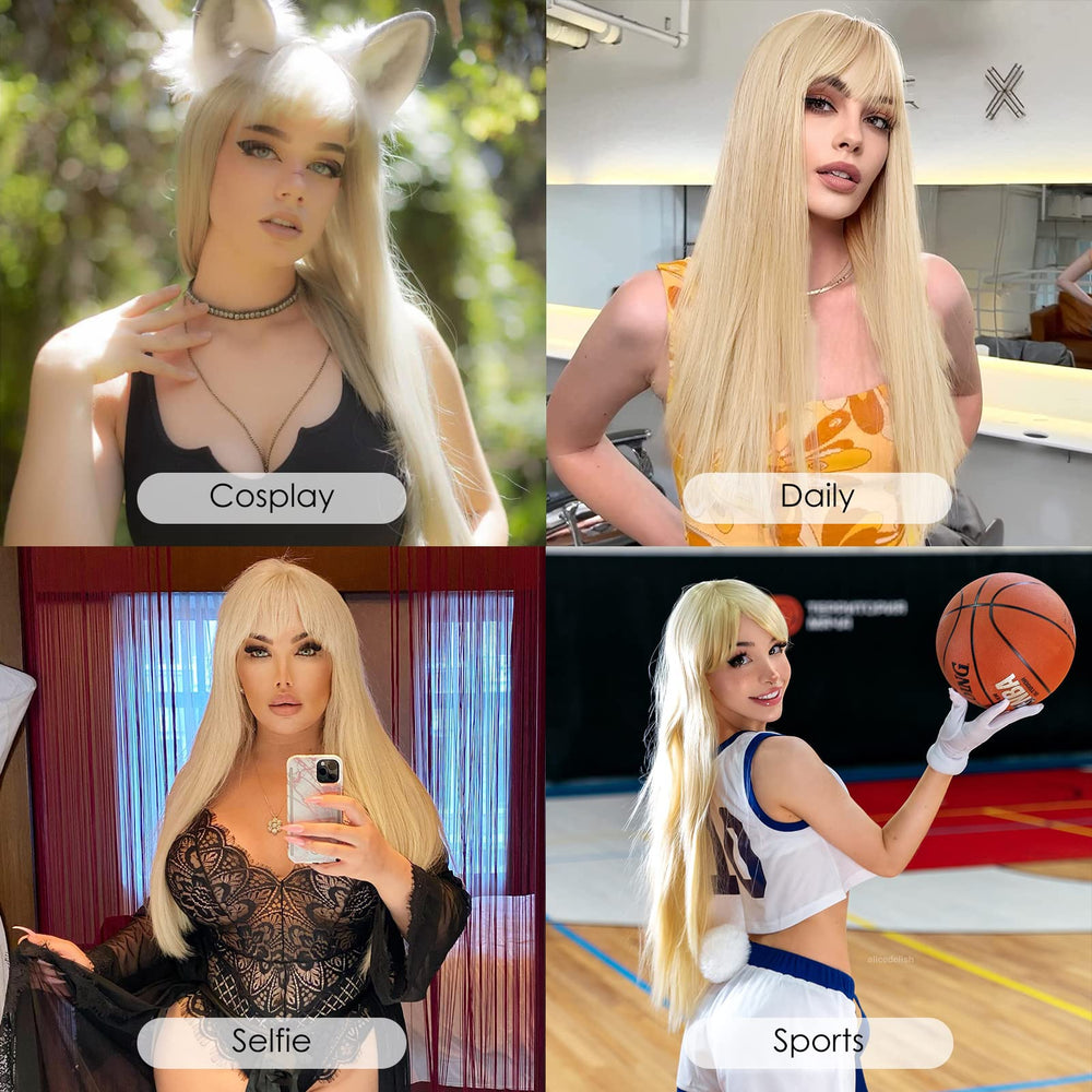 ENTRANCED STYLES lightweight blonde wig ideal for daily wear