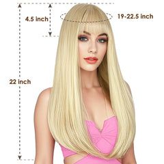 ENTRANCED STYLES long straight wig 22-inch silhouette for a sleek look