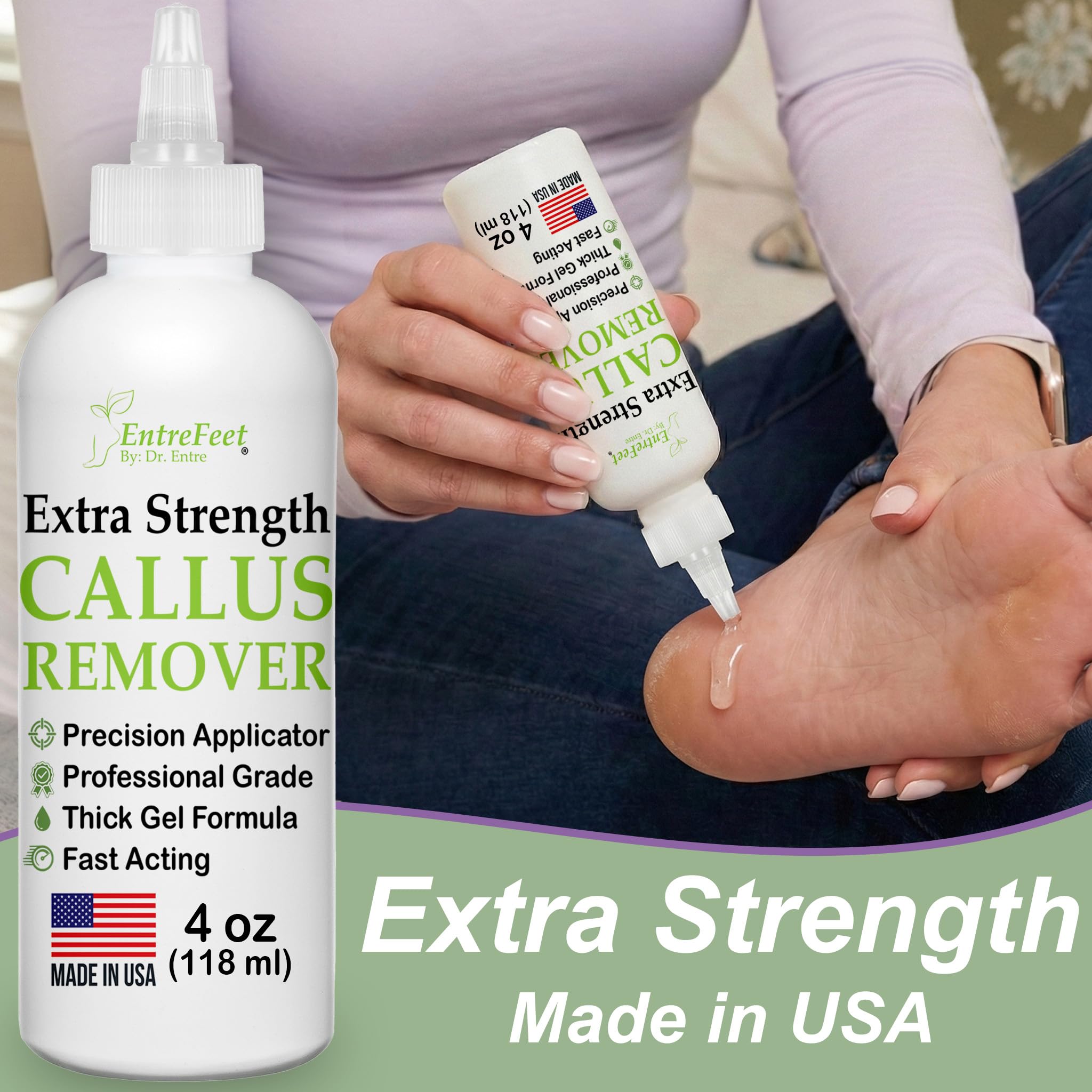 EntreFeet precision foot file ready for gentle callus smoothing on dry heels.