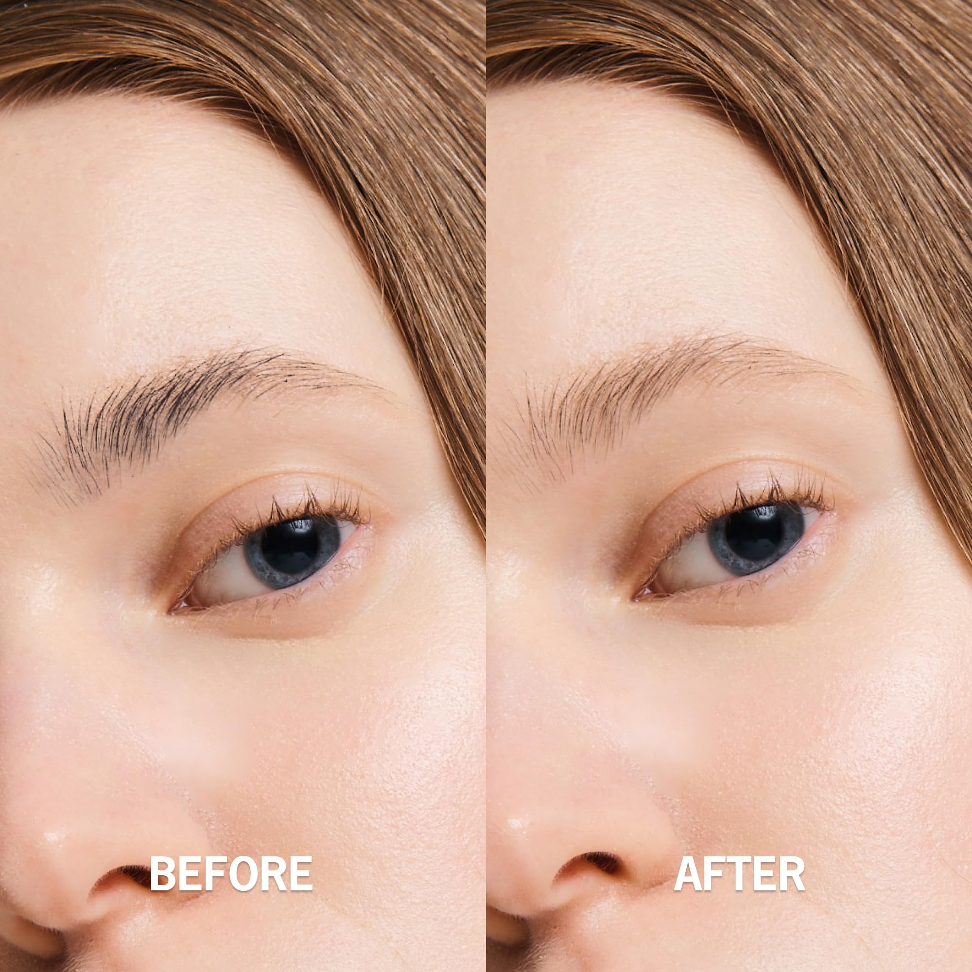 Entropy Make Up Brow Color ash brown close-up demonstrates consistent tint application.