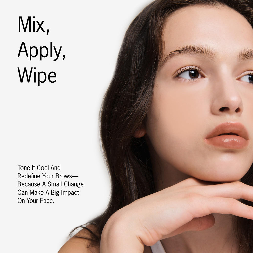 Entropy Make Up Brow Color ash brown tint lasts up to four weeks for defined brows.