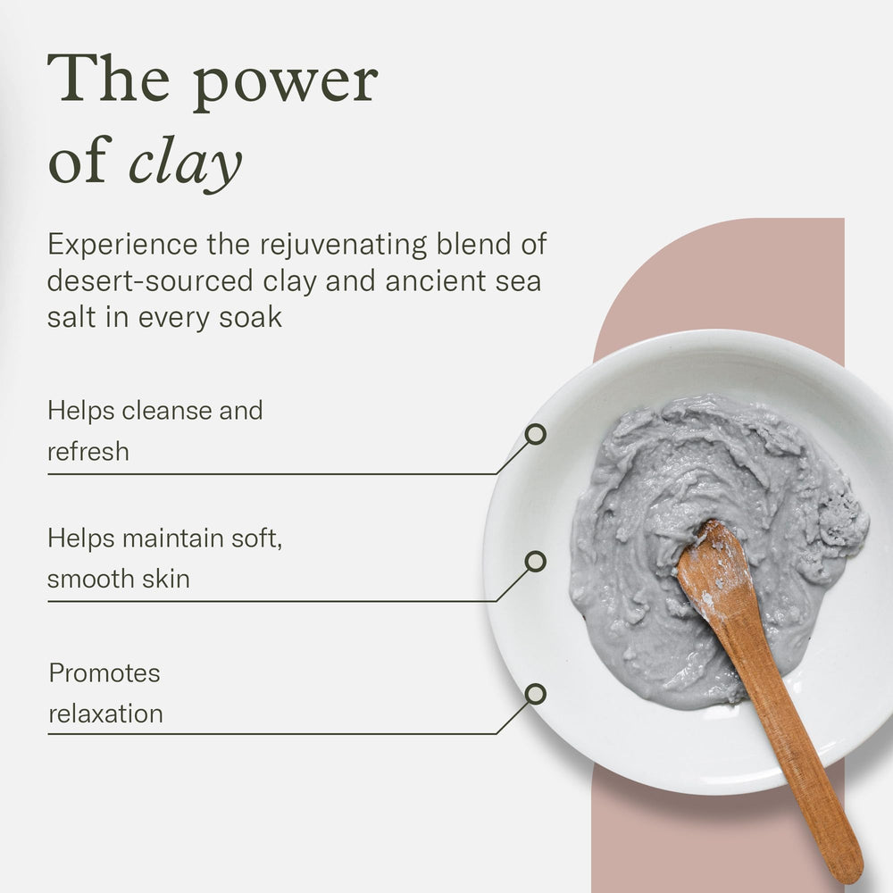 Pouring Enviromedica clay bath powder to dissolve evenly in warm water.