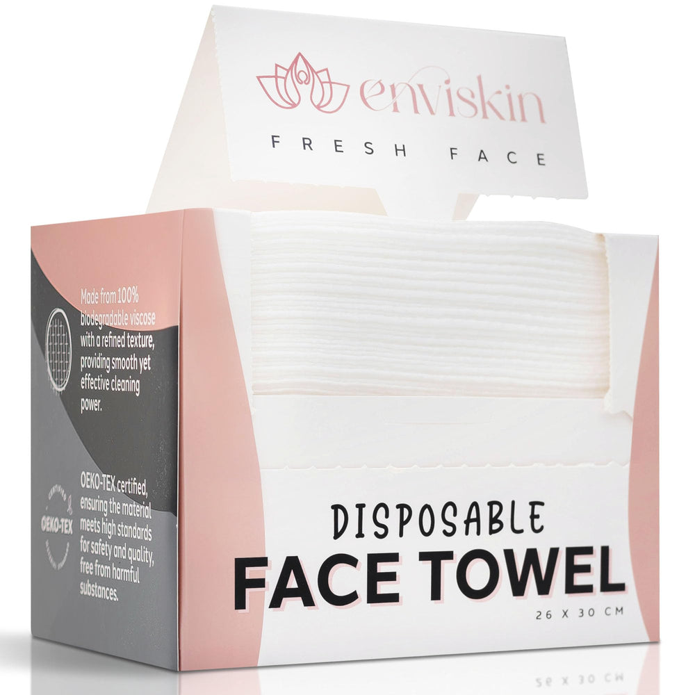Enviskin disposable face towels close-up show ultra-soft fabric for gentle cleansing