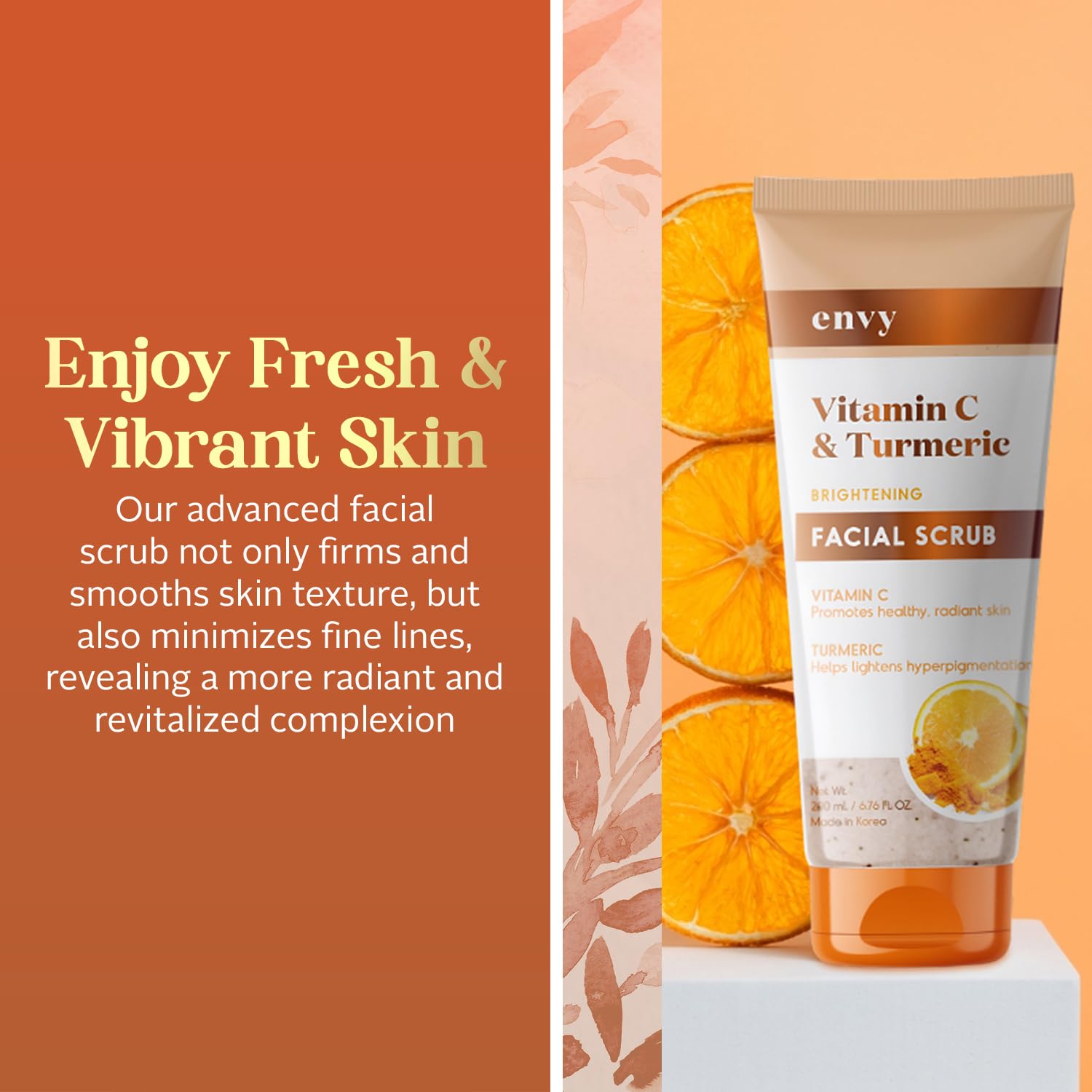 Envy exfoliante facial mostrando textura suave para piel revitalizada.
