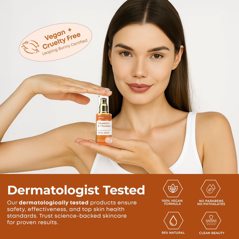 Envy Serum probado dermatológicamente para todo tipo de piel.