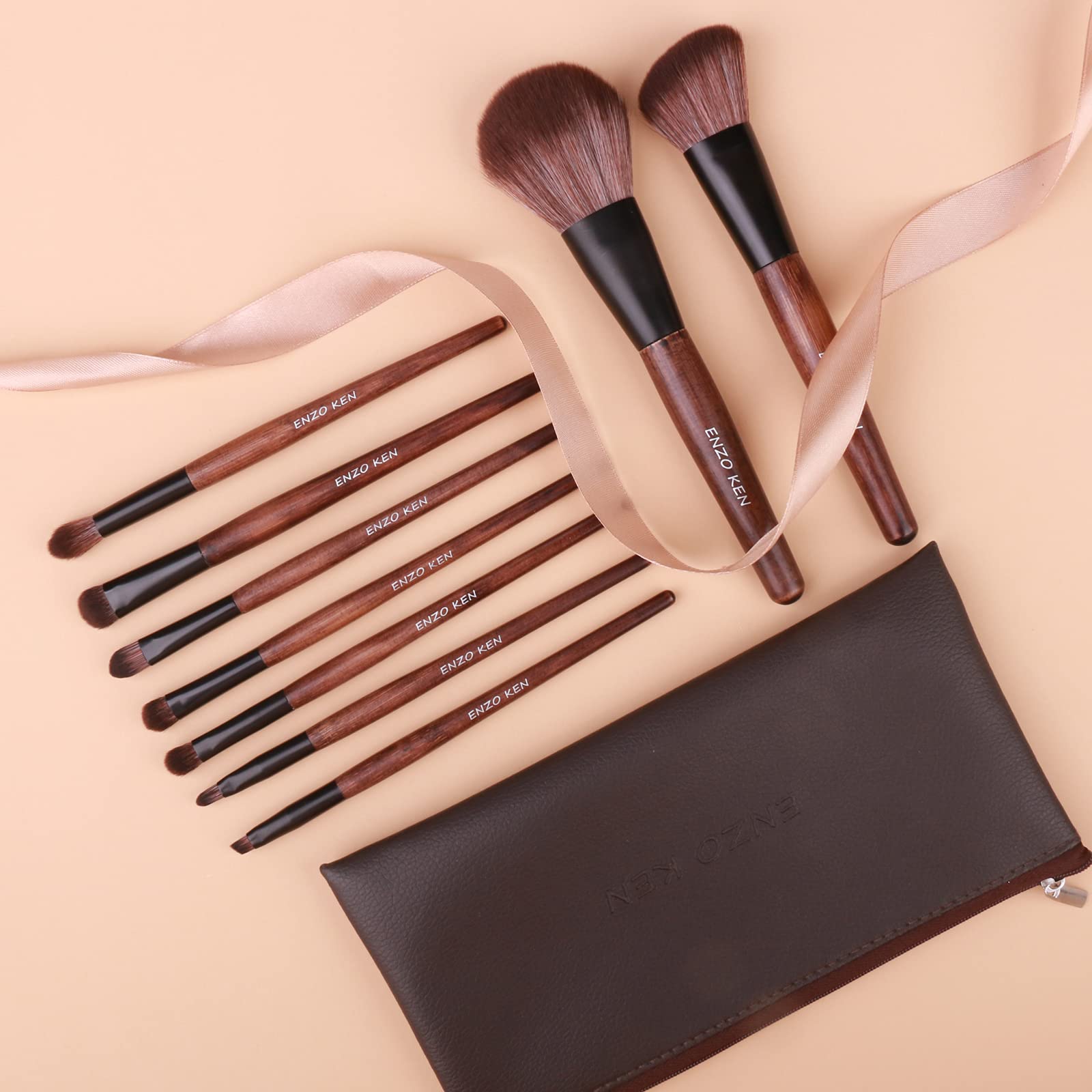 ENZO KEN foundation and concealer brushes for seamless coverage.