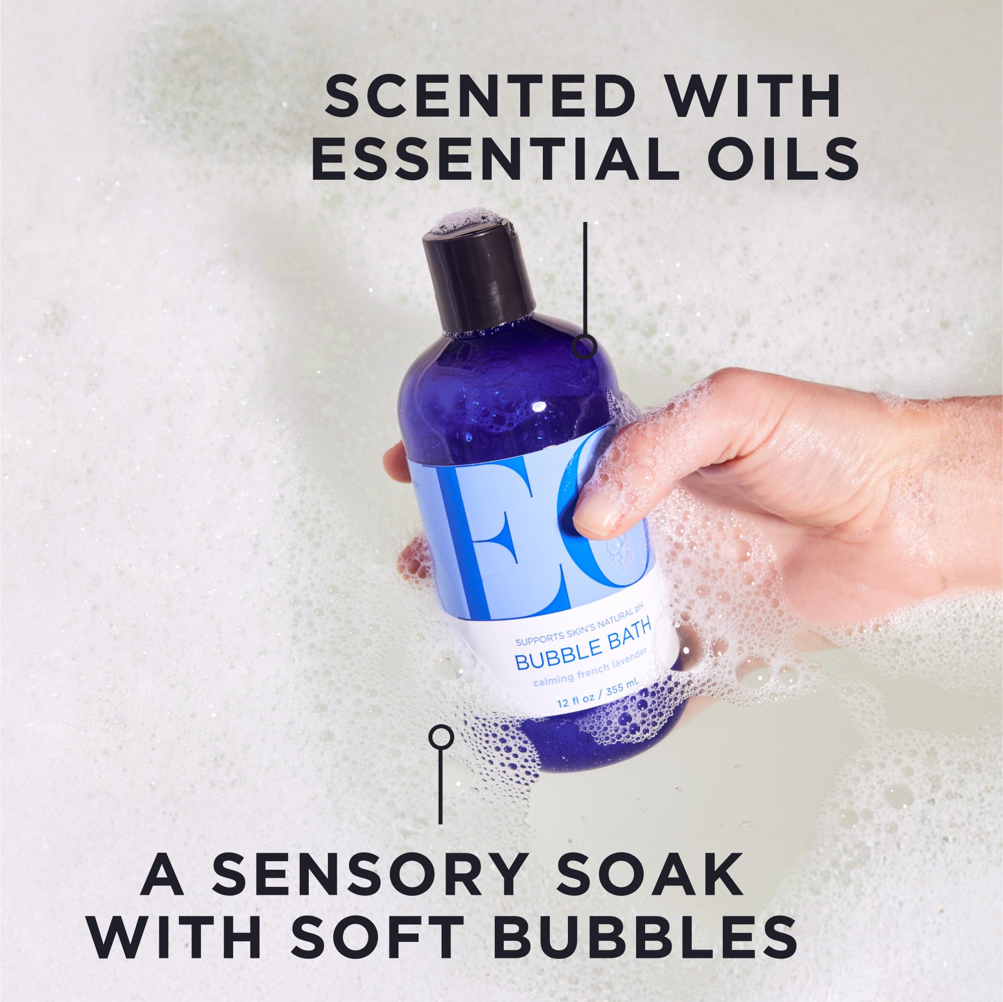 EO Baño de burbujas Lavanda Francesa: espuma suave para un baño calmante