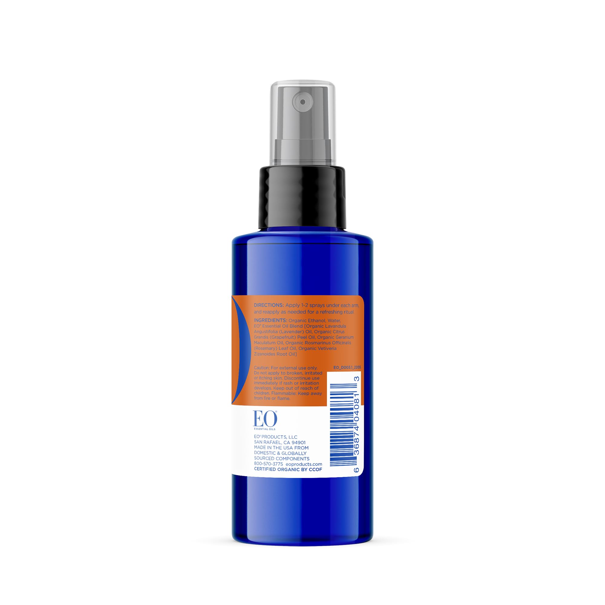 EO deodorant spray citrus soothing aroma with lavender and grapefruit.