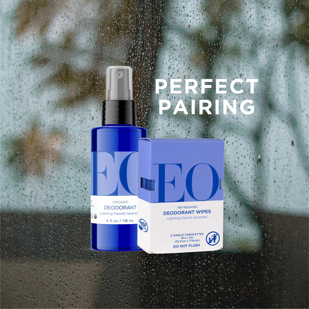 EO Desodorante natural con lavanda, spray de 120 ml, sin fragancias sintéticas.