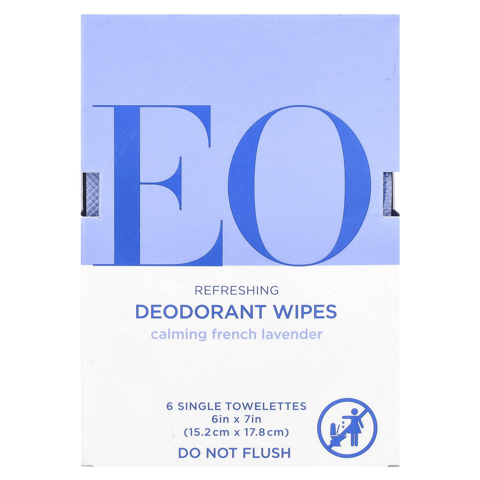 EO Lavender Deodorant Wipes texture closeup highlights soft material for quick refresh