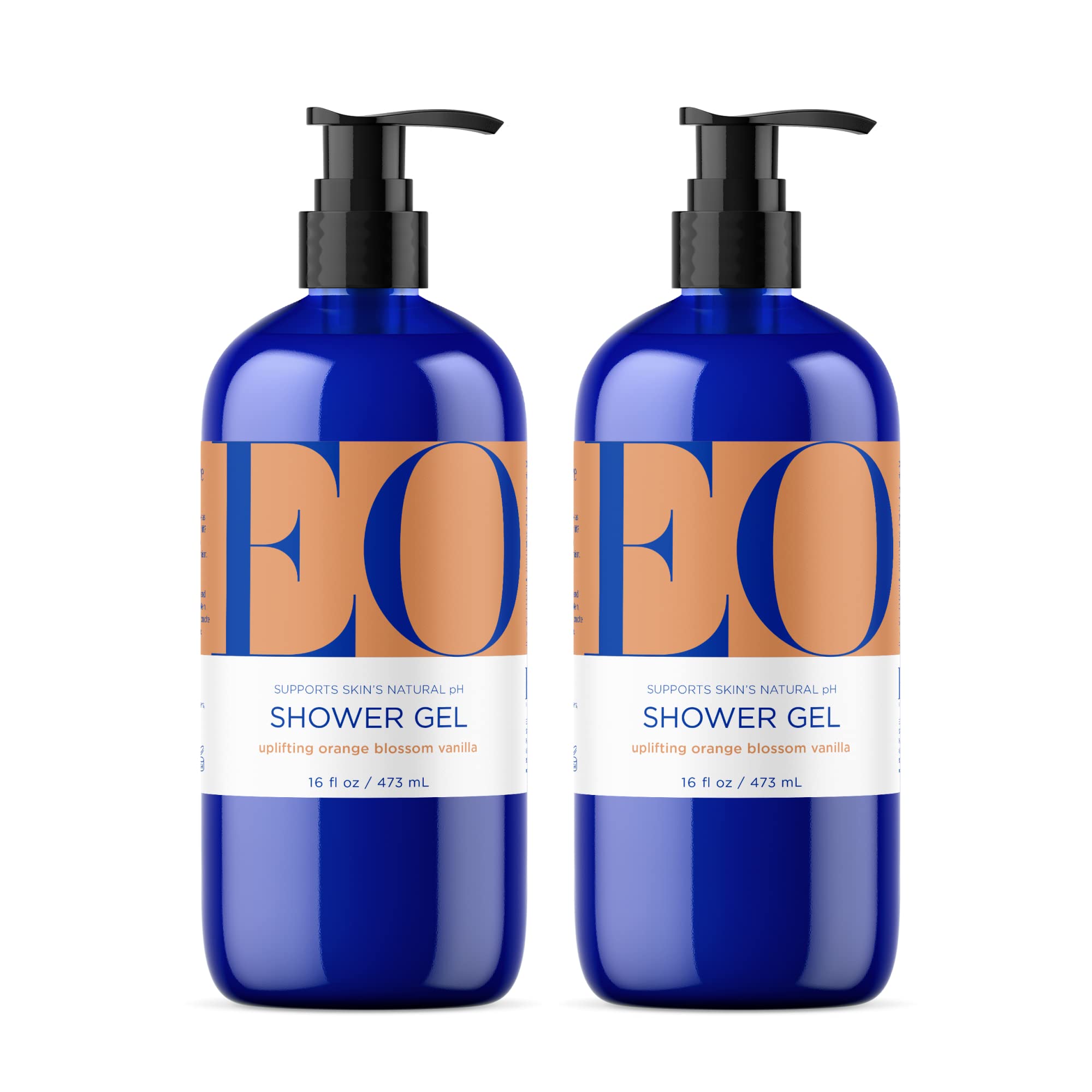 EO Orange Blossom Vanilla Shower Gel bottle ready for a refreshing cleanse.