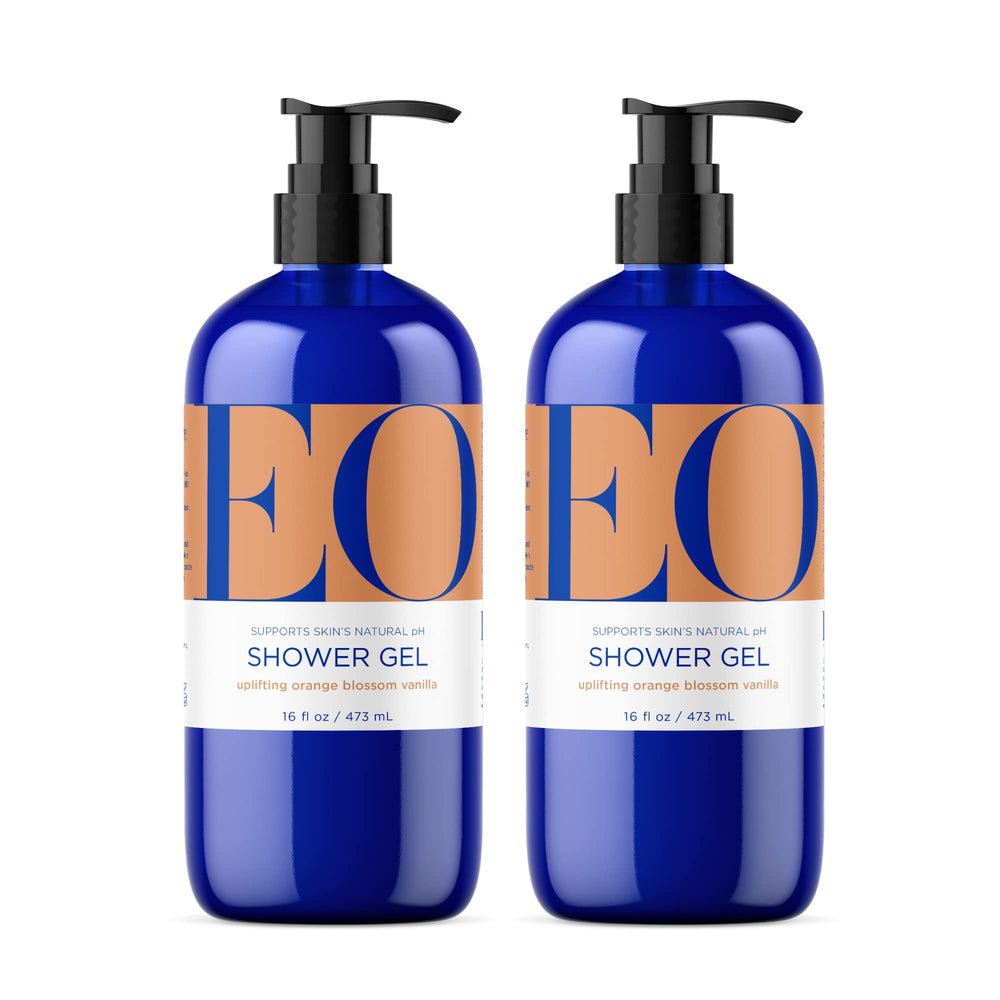 EO Orange Blossom Vanilla Shower Gel bottle ready for a refreshing cleanse.