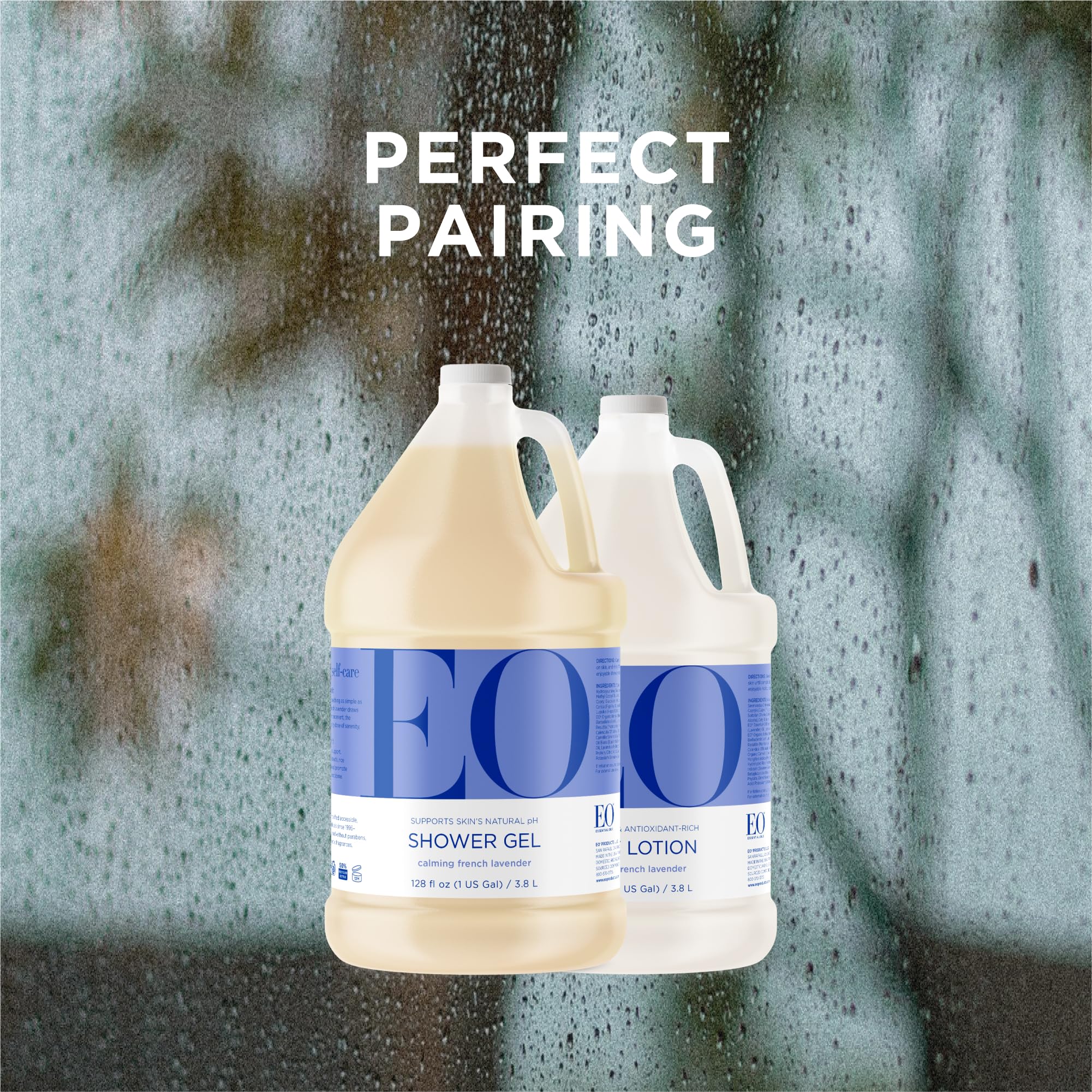 EO shower gel in a relaxing shower moment with lavender aroma