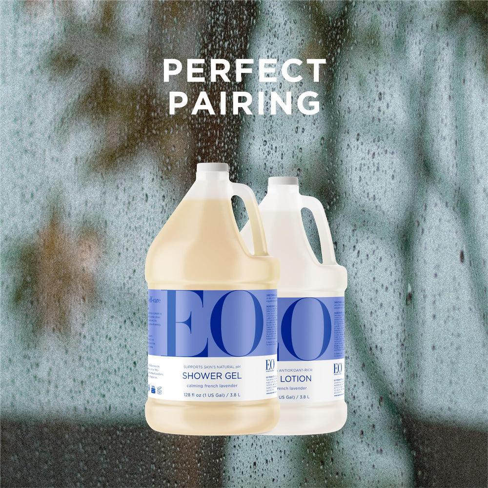 EO shower gel in a relaxing shower moment with lavender aroma