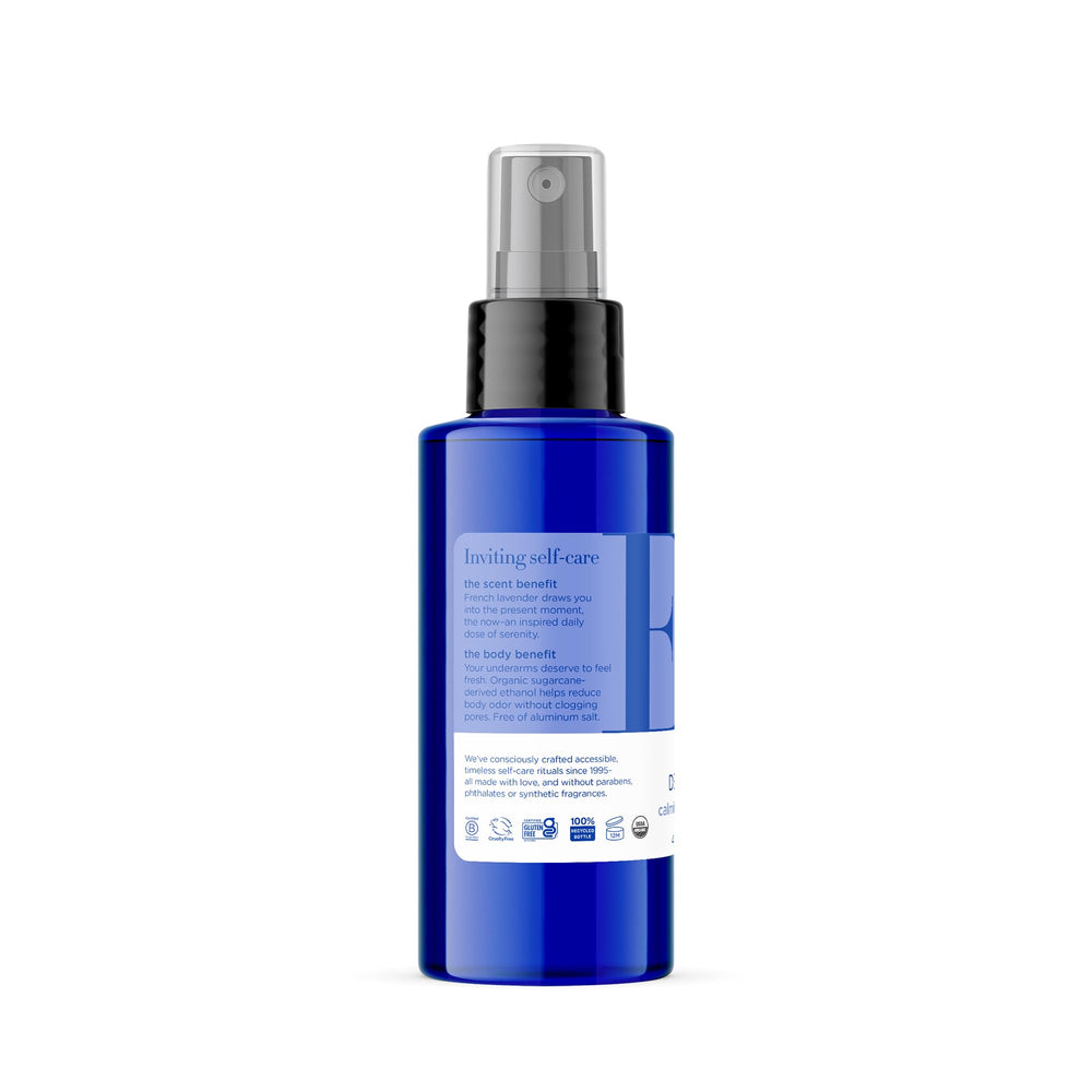 EO Desodorante orgánico, Lavanda Francesa, spray en botella de 120 ml para refrescar.