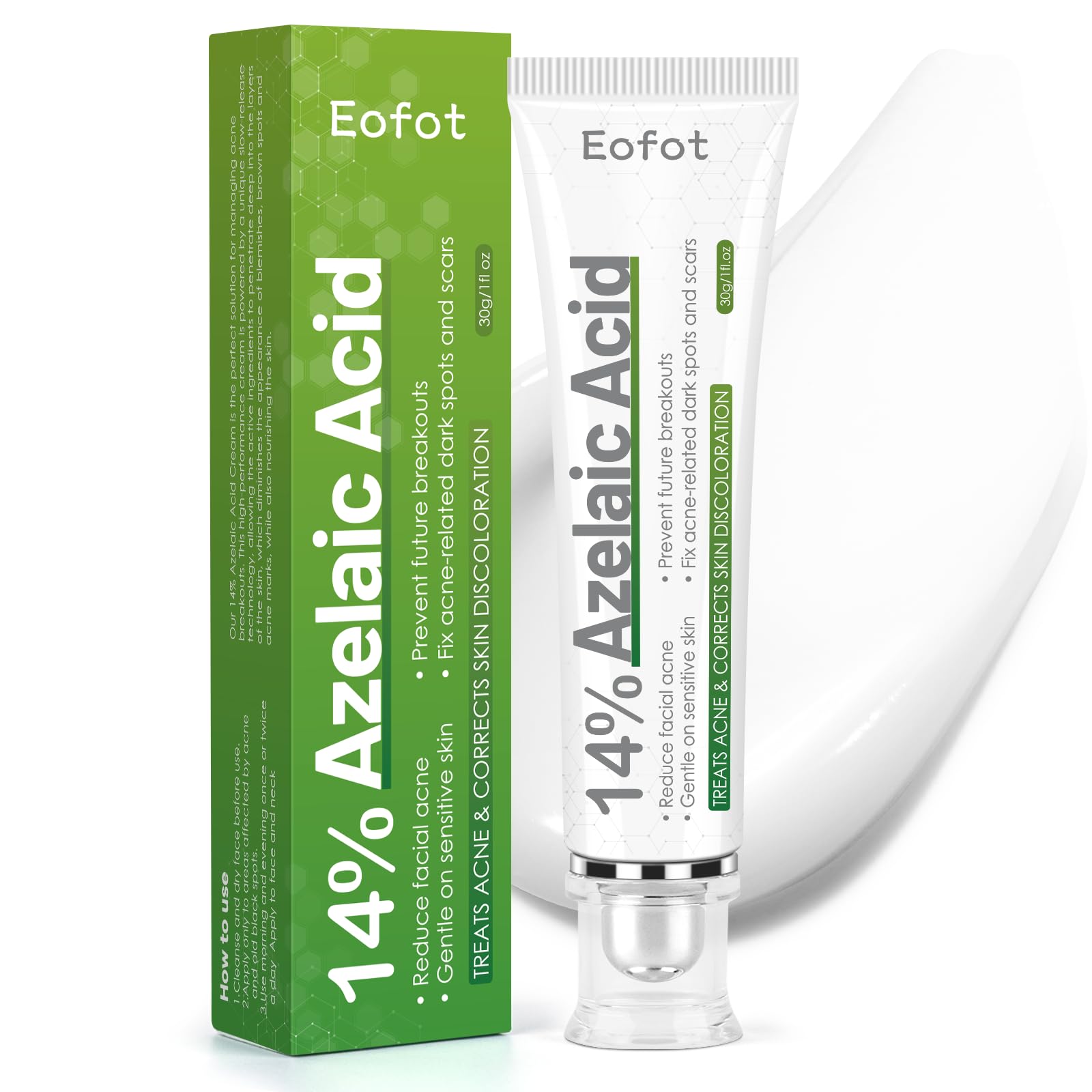 Crema Eofot Azelaico 14% frente del tubo para cuidado diario