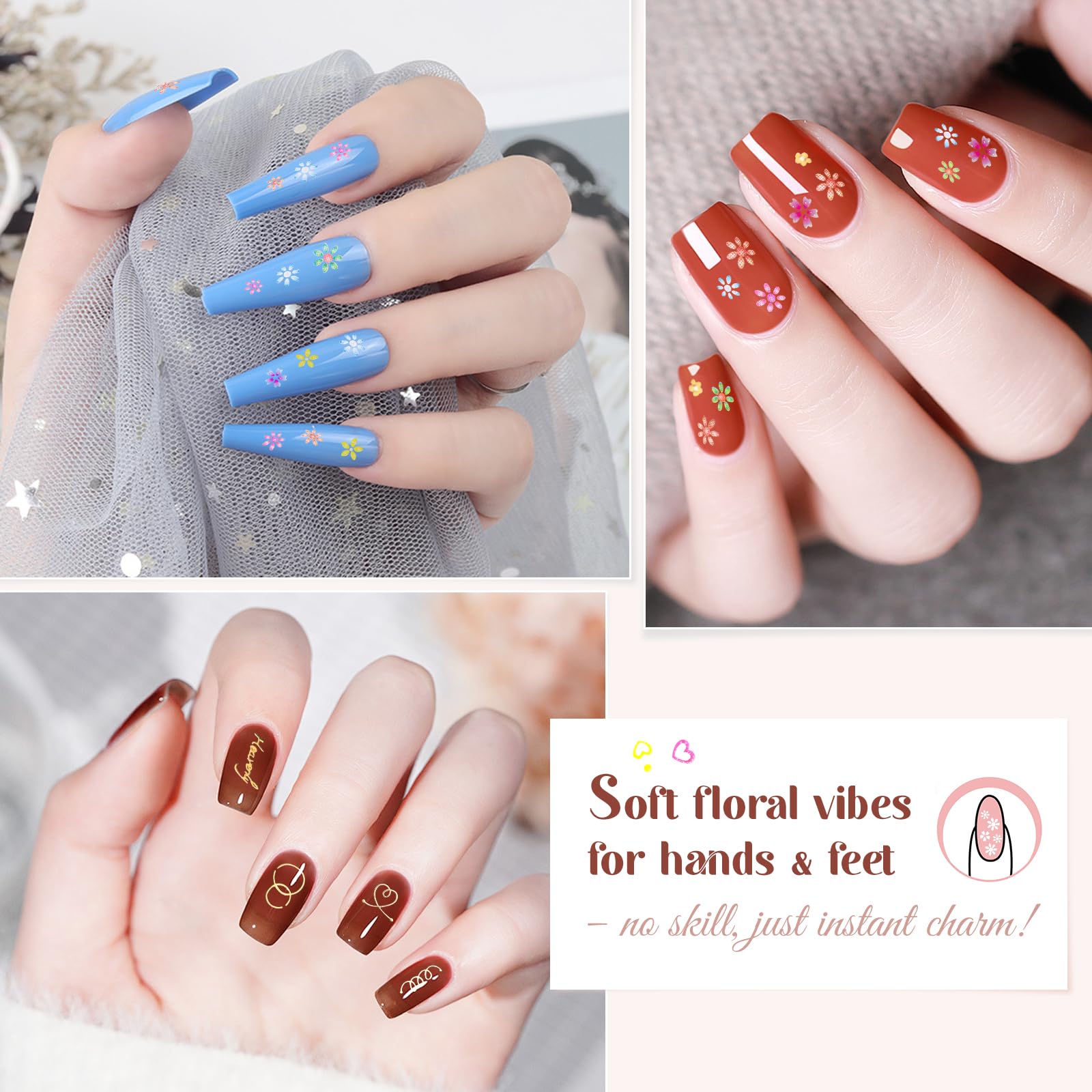Pegatinas Eofot para uñas con joyas y puntos para acentos