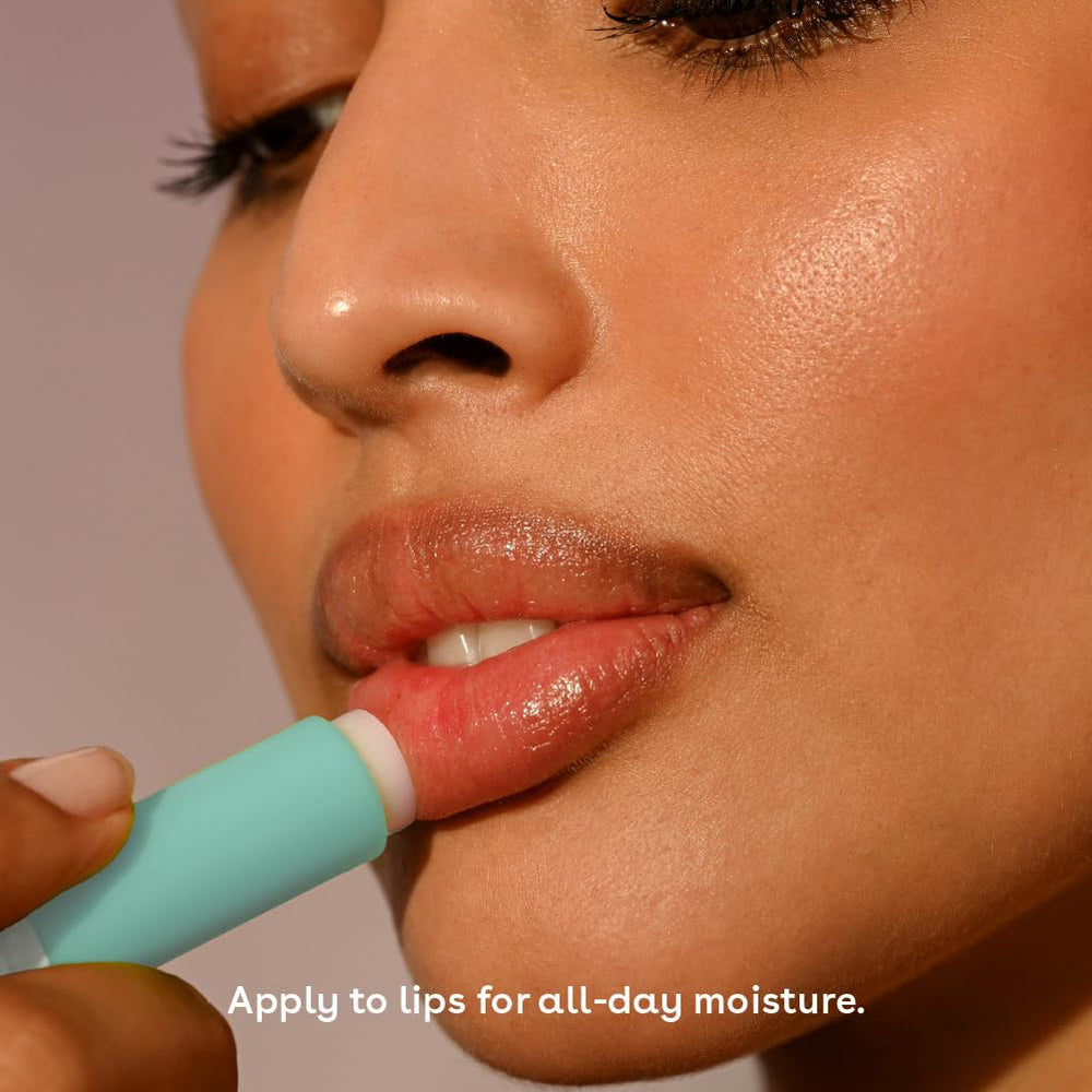 eos Birthday Cake lip balm texture swipe demonstrates easy daily application