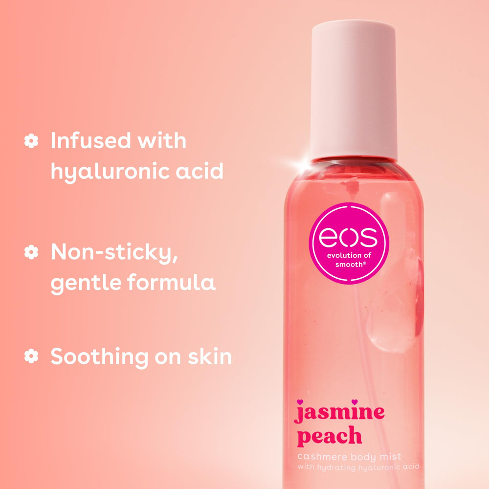 EOS Cashmere Body Mist with aloe for soothing comfort.