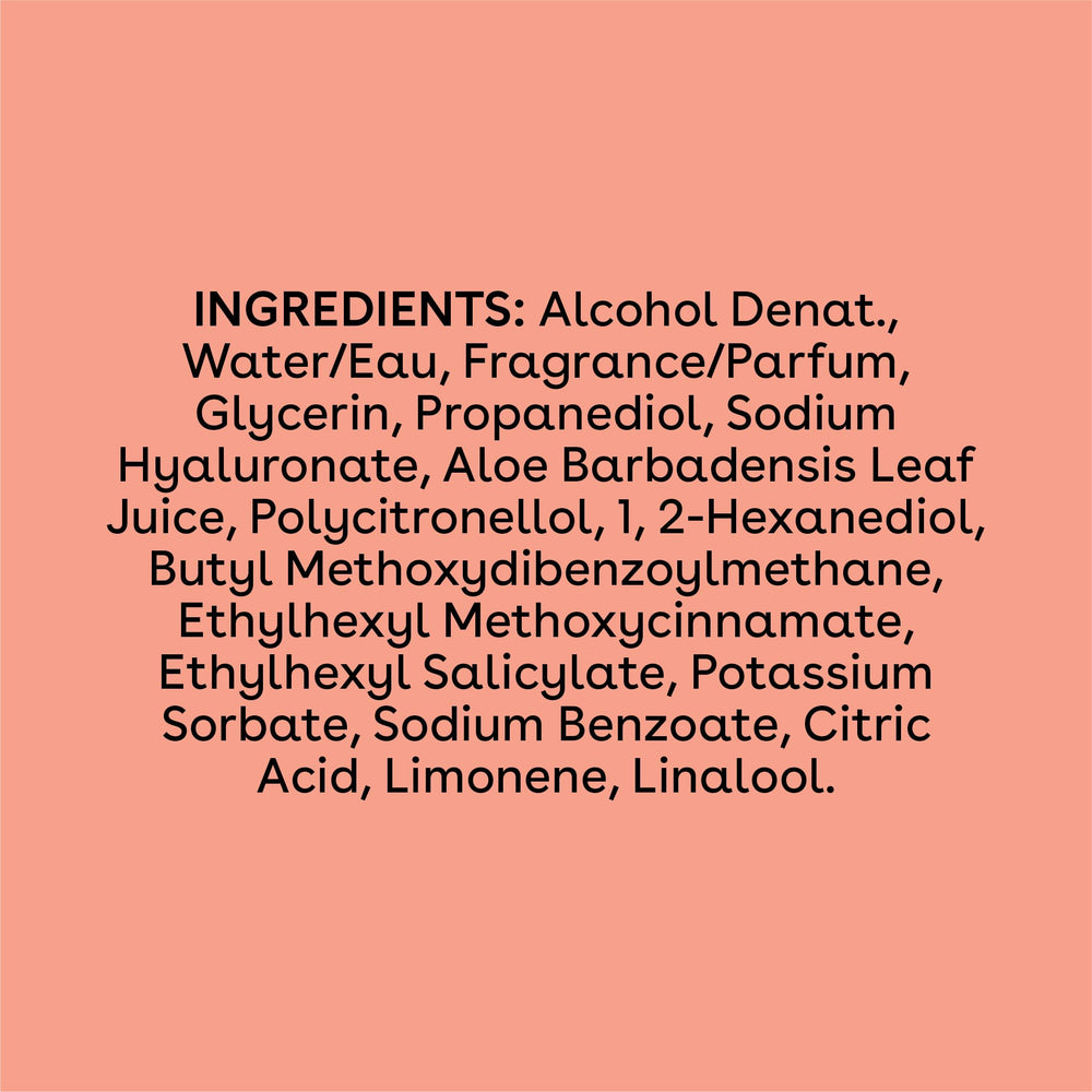 eos Cashmere Body Mist applied to wrist for easy layering