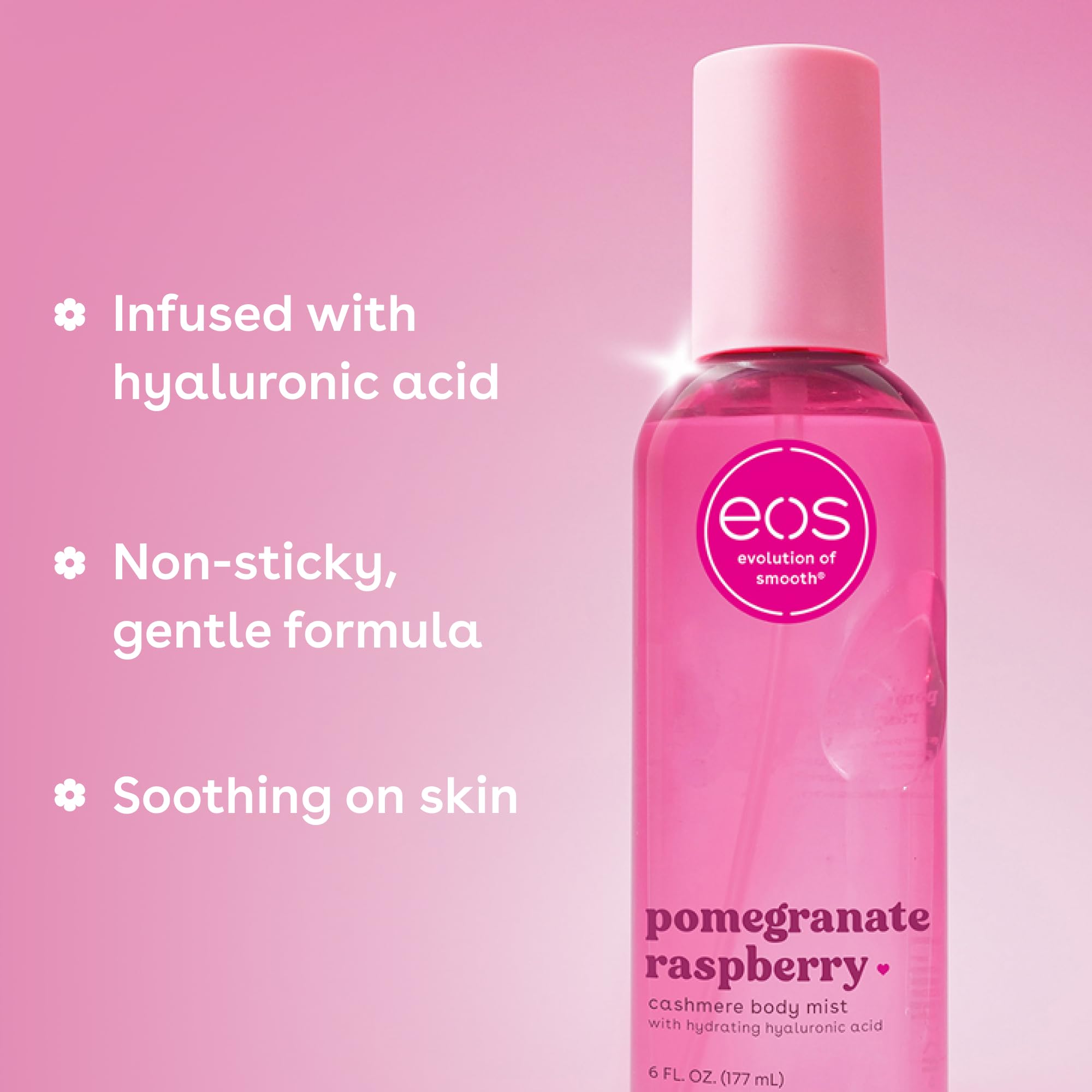 Body use of EOS mist refreshing skin with bright fruit scent