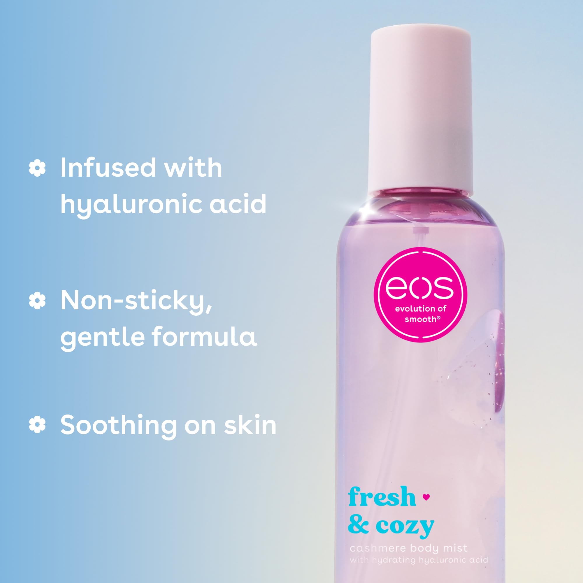 eos Cashmere Body Mist on clothes for a subtle scent boost