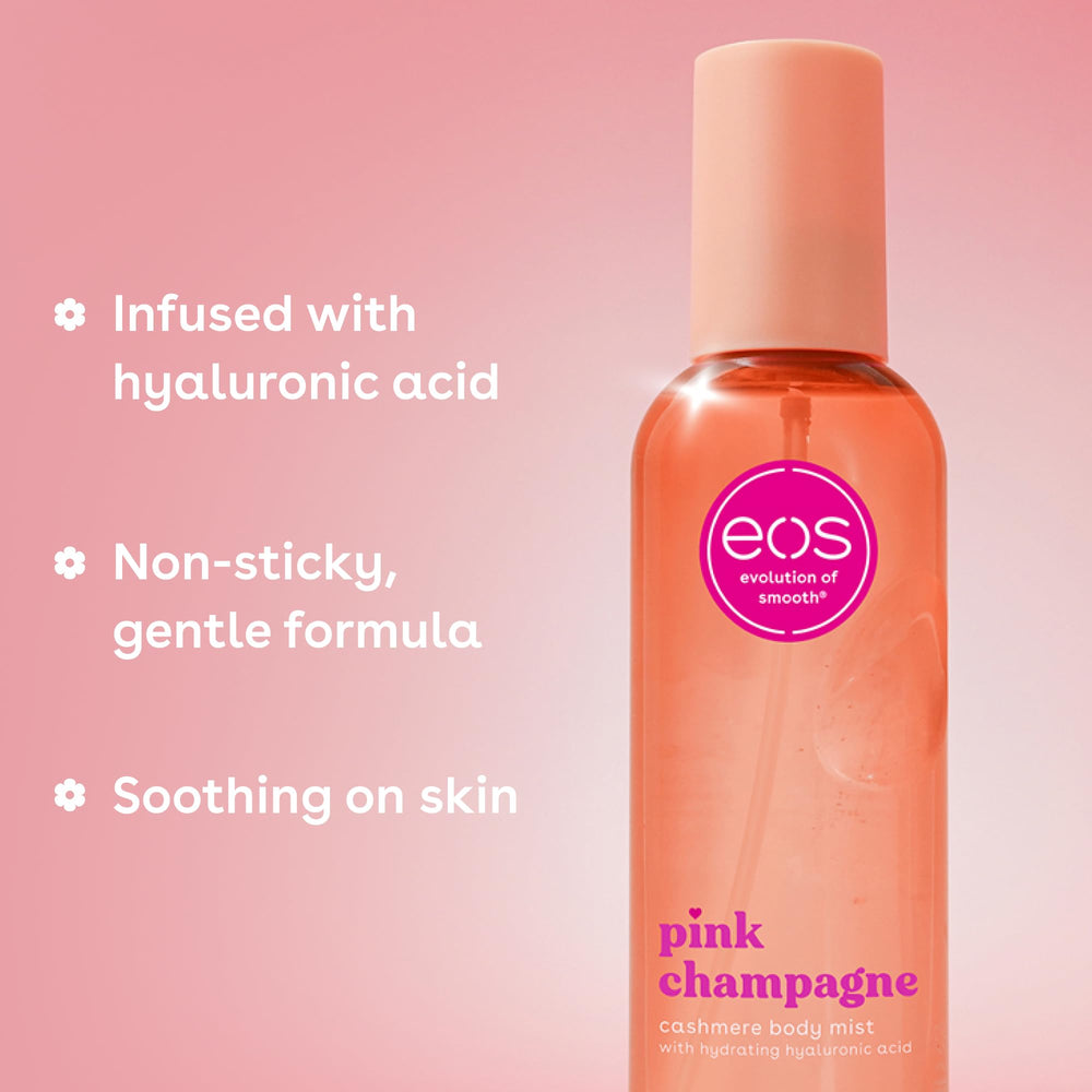 eos Cashmere Body Mist with glycerin for smooth, hydrated skin