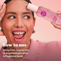 EOS Cashmere Body Mist with glycerin for smooth, hydrated skin.