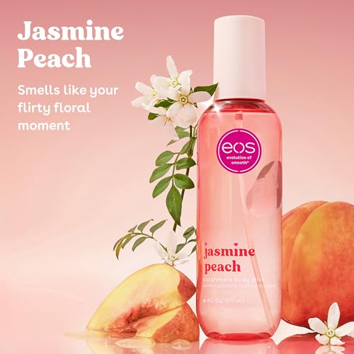 EOS Cashmere Body Mist Jasmine Peach spray application ready for quick refresh.